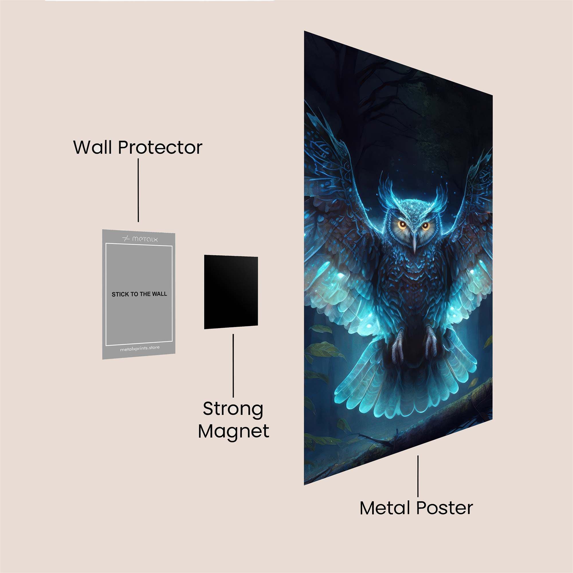 Luminous Owl Safe Wall Magnetic / M