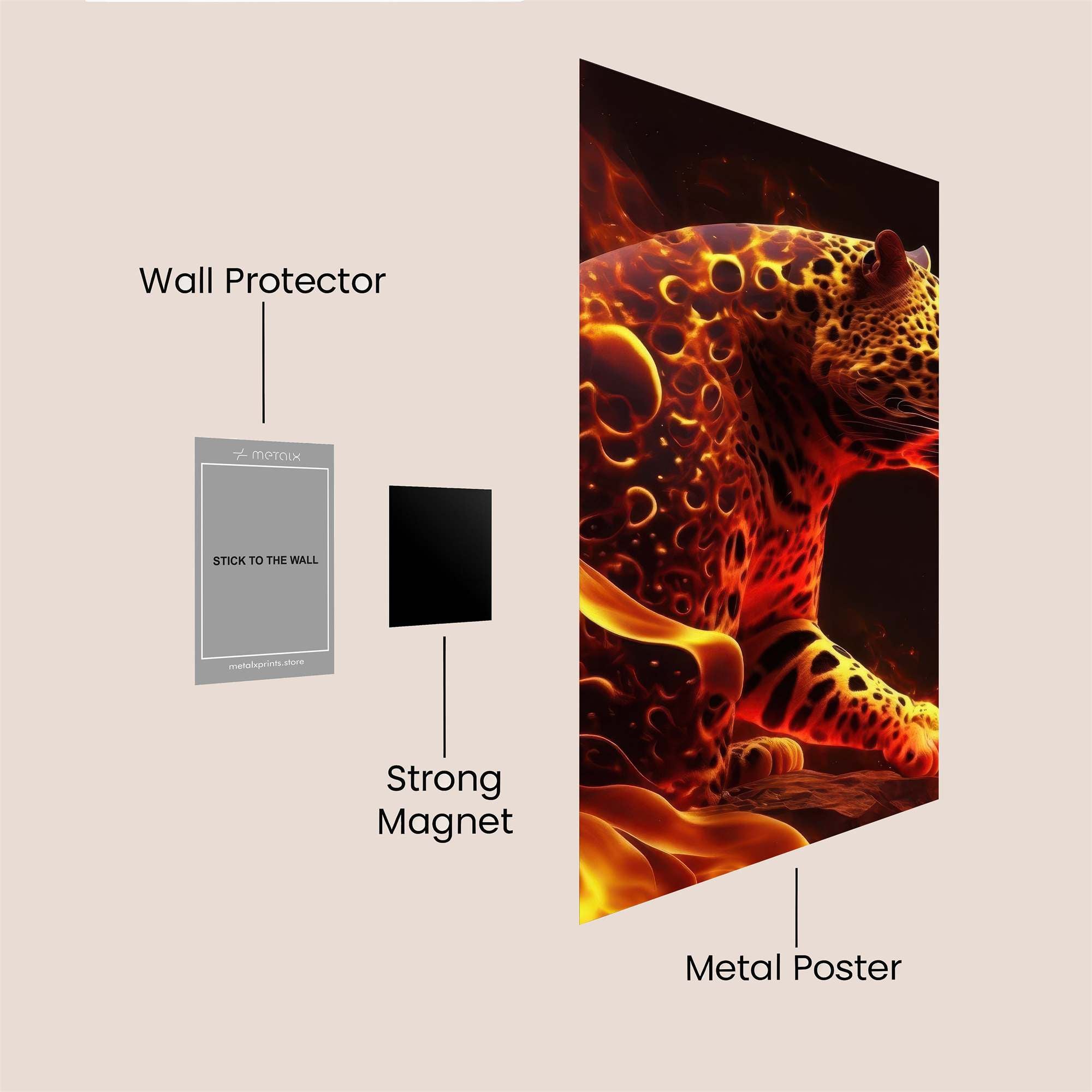 Flame Jaguar Safe Wall Magnetic / M