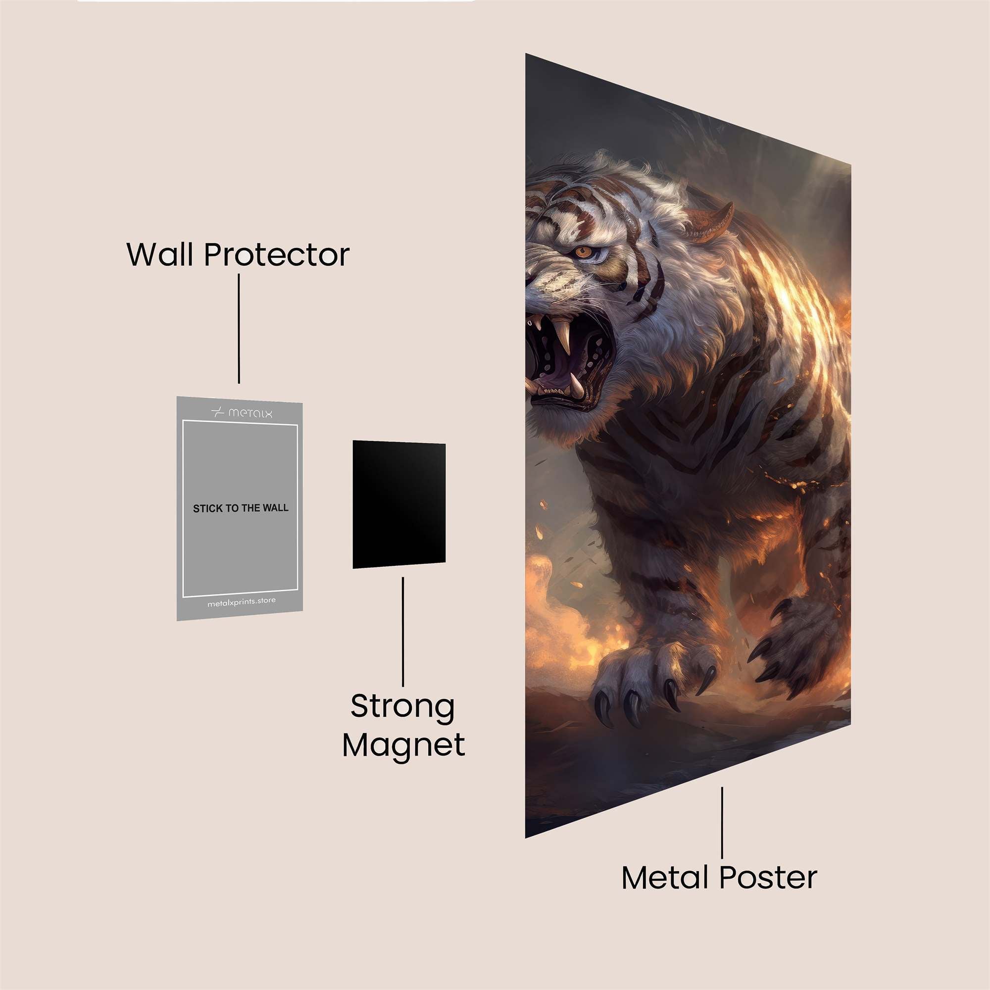 Tiger Inferno Safe Wall Magnetic / M