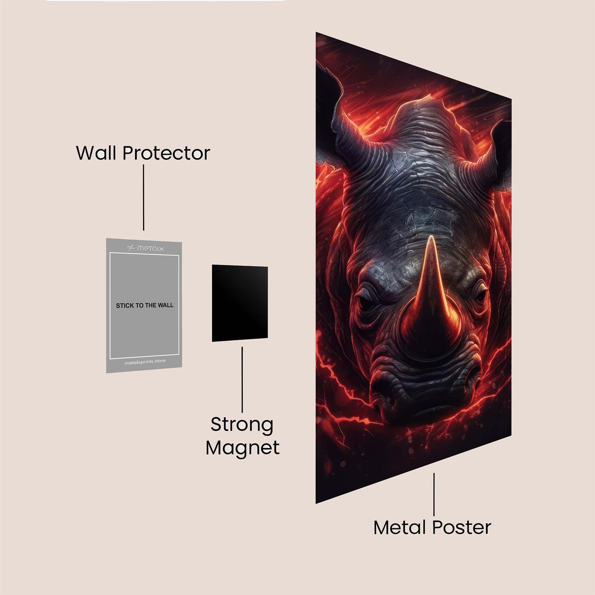 Rhino Inferno Safe Wall Magnetic / M