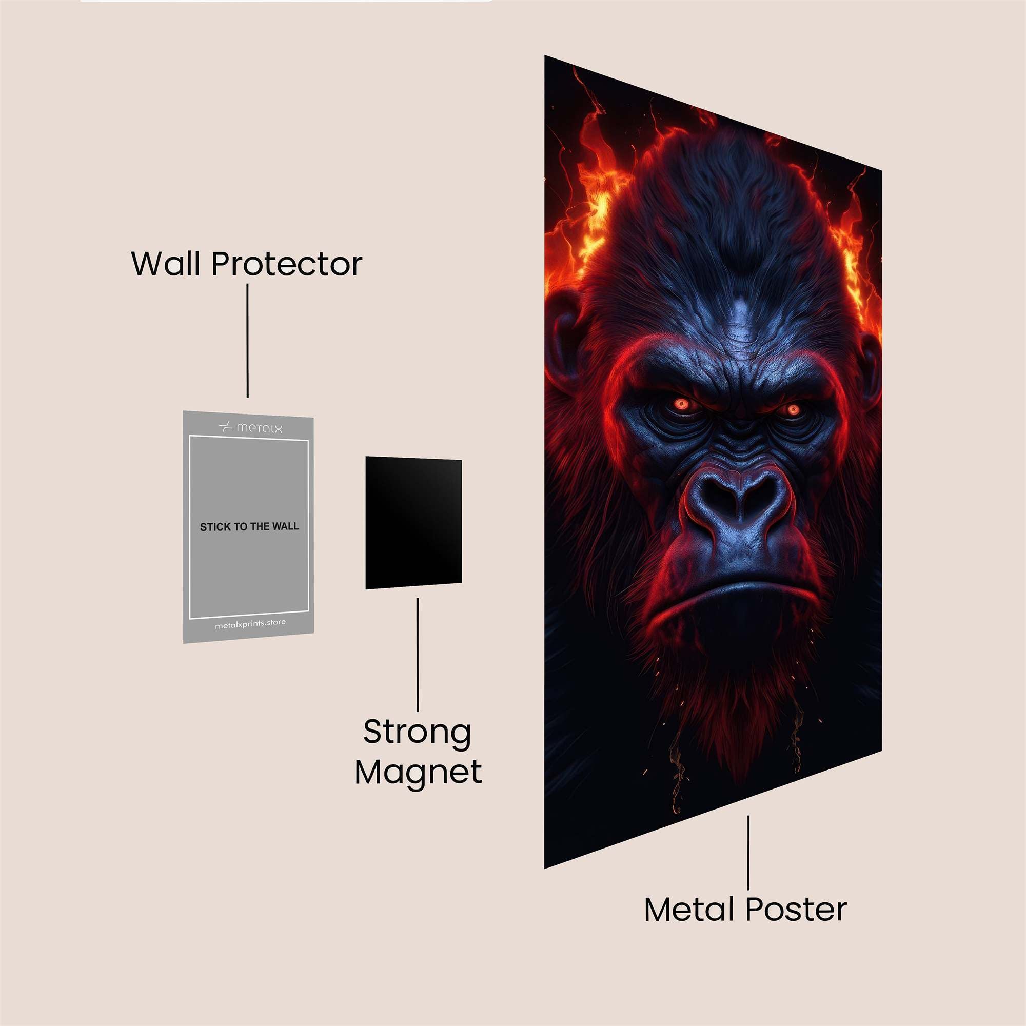Gorilla Inferno Safe Wall Magnetic / M