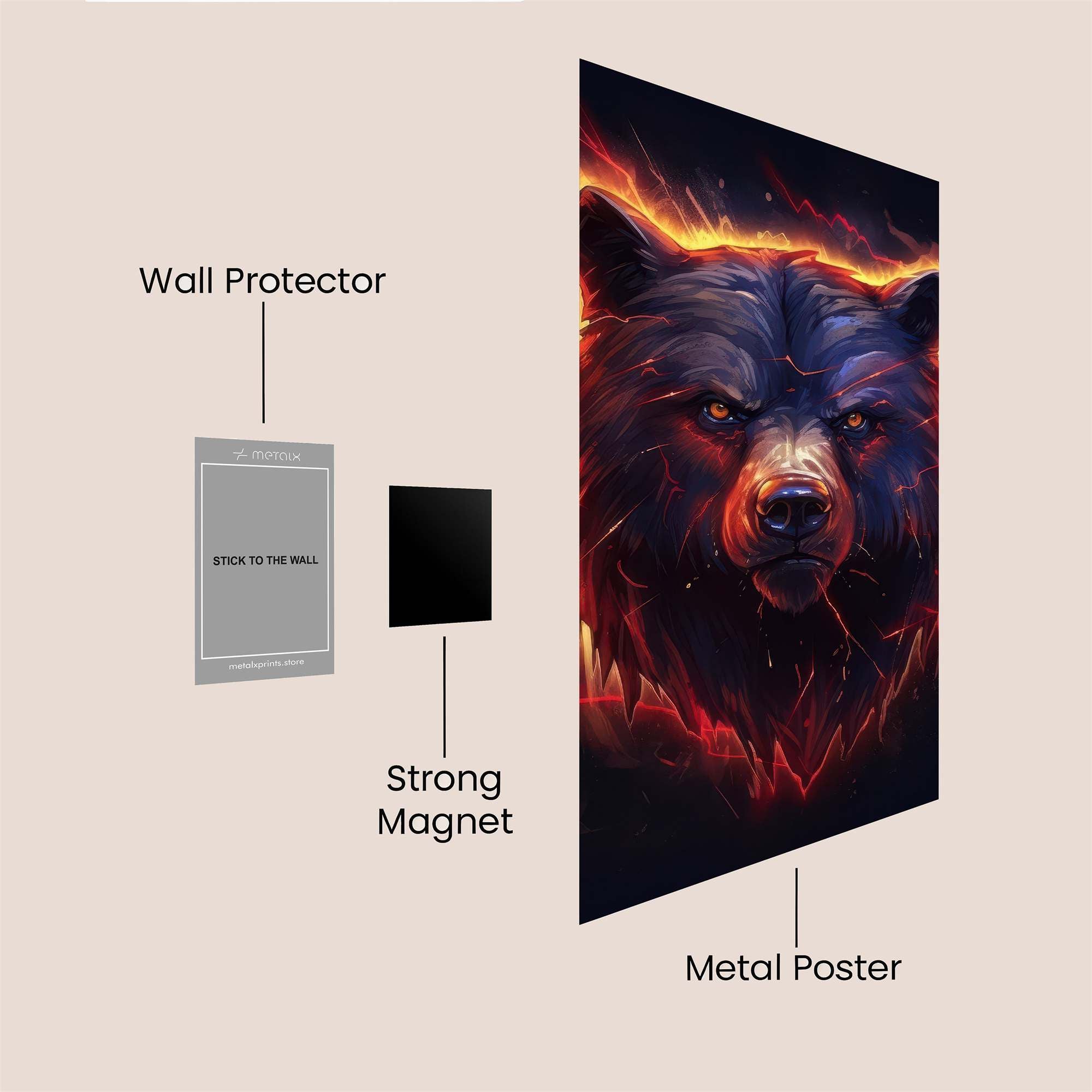 Bear Inferno Safe Wall Magnetic / M
