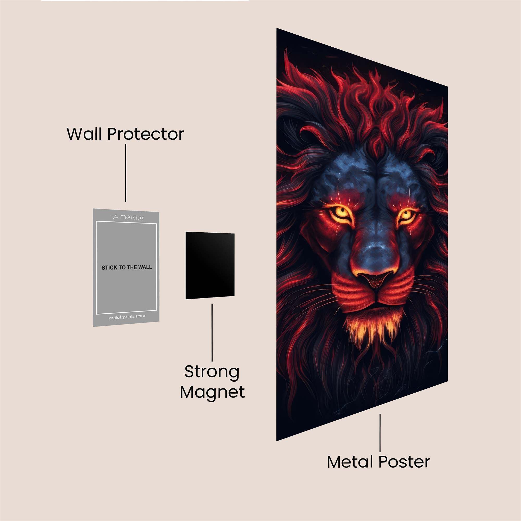 Lion Inferno Safe Wall Magnetic / M