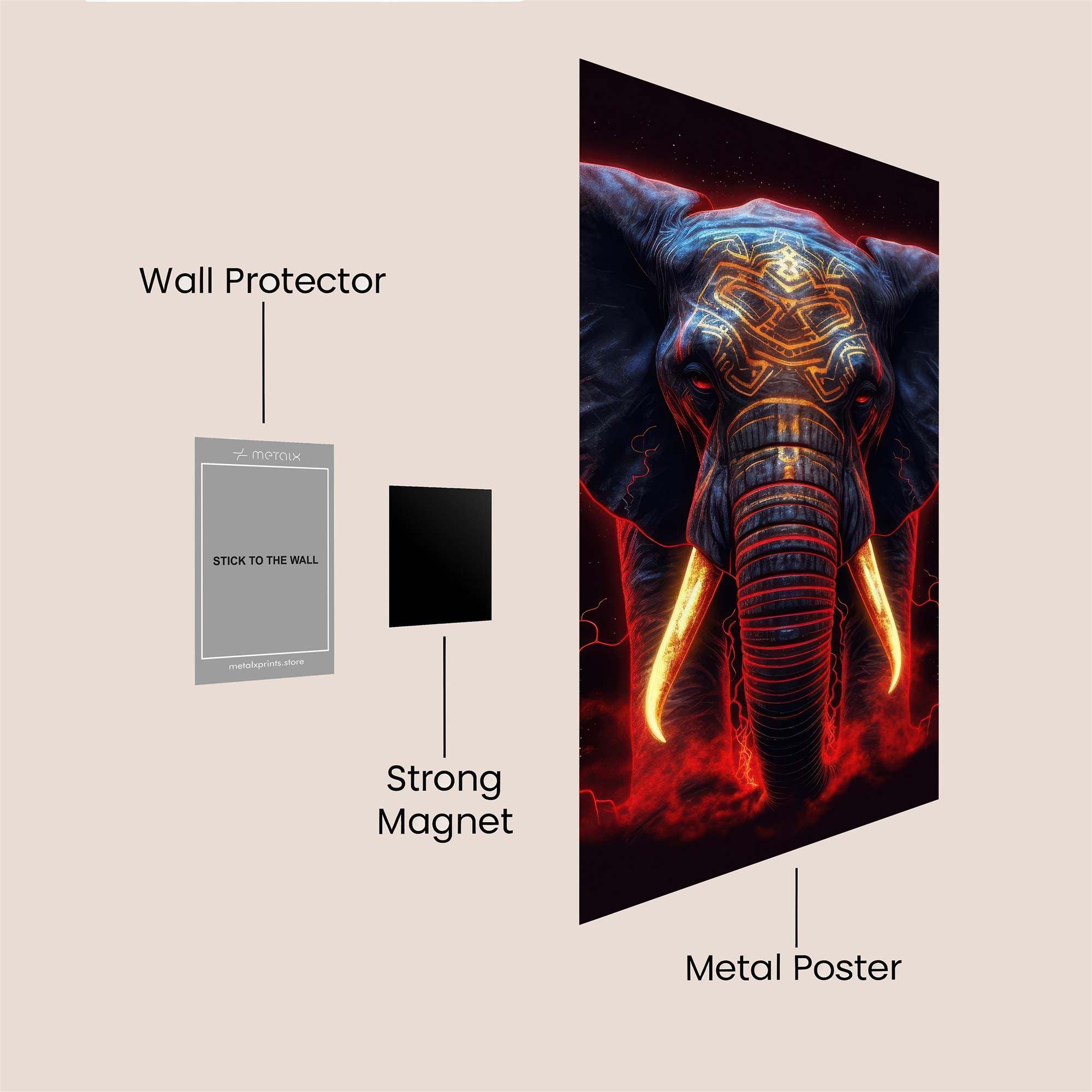 Elephant Blaze Safe Wall Magnetic / M