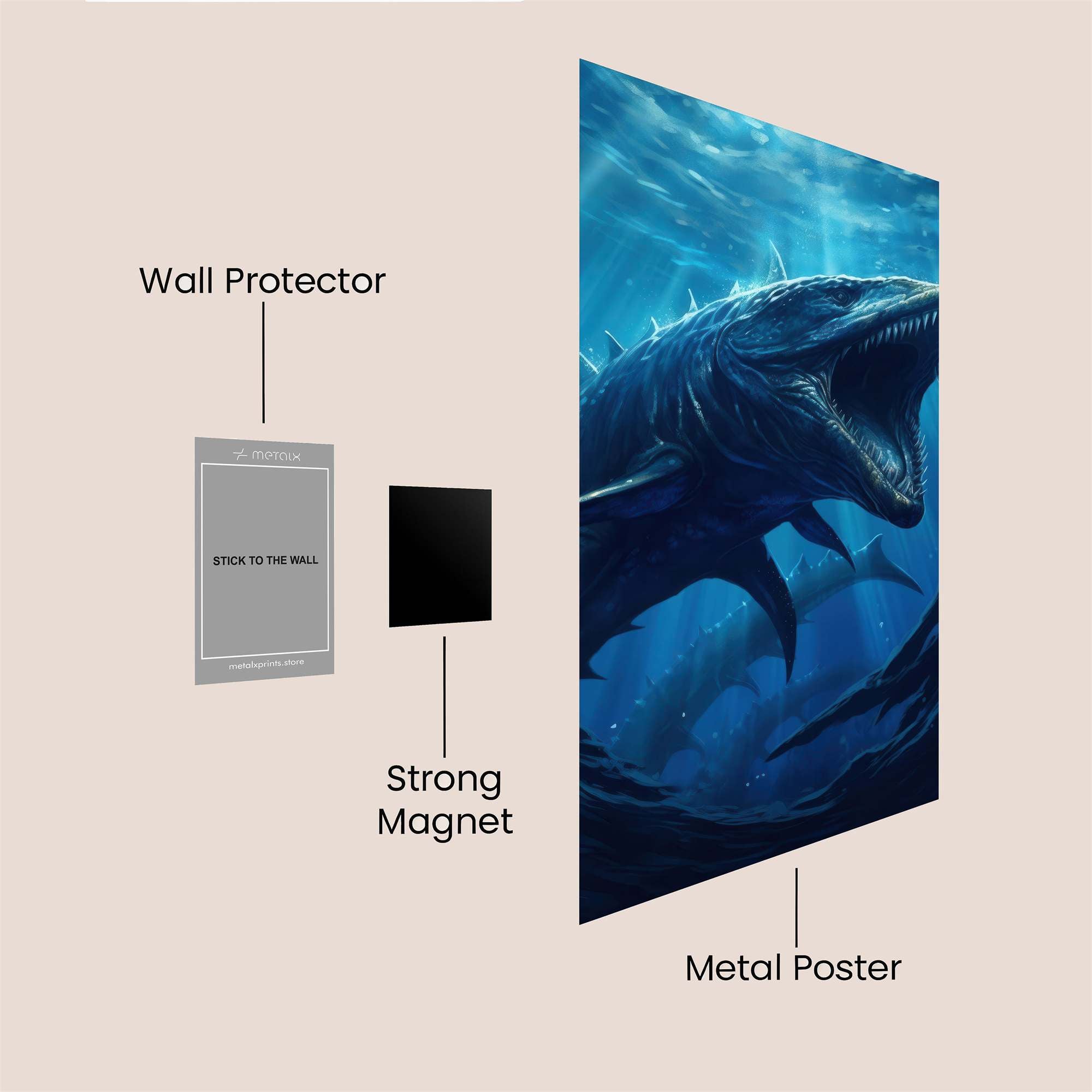 Mosasaur Menace Safe Wall Magnetic / M