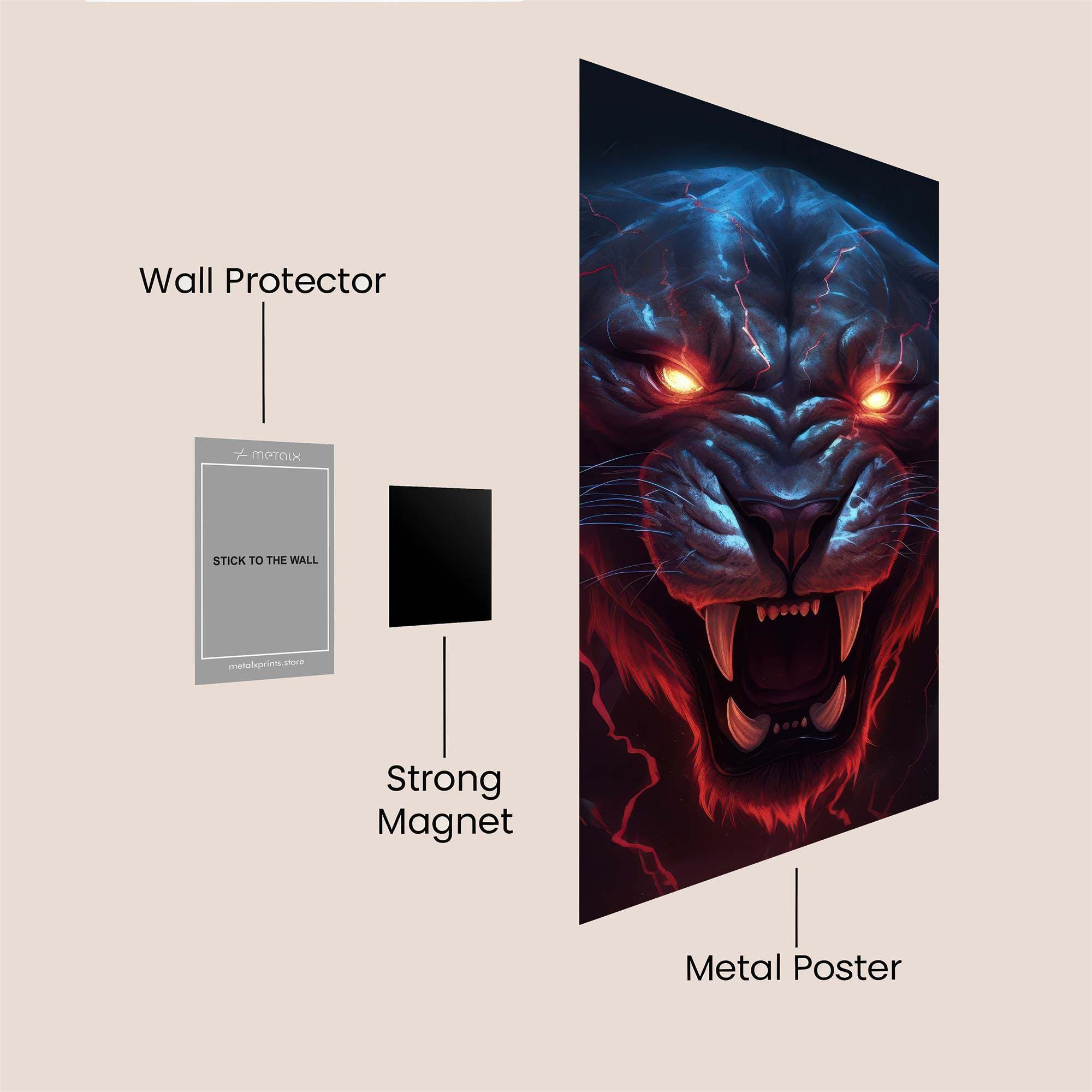 Tiger Inferno Safe Wall Magnetic / M