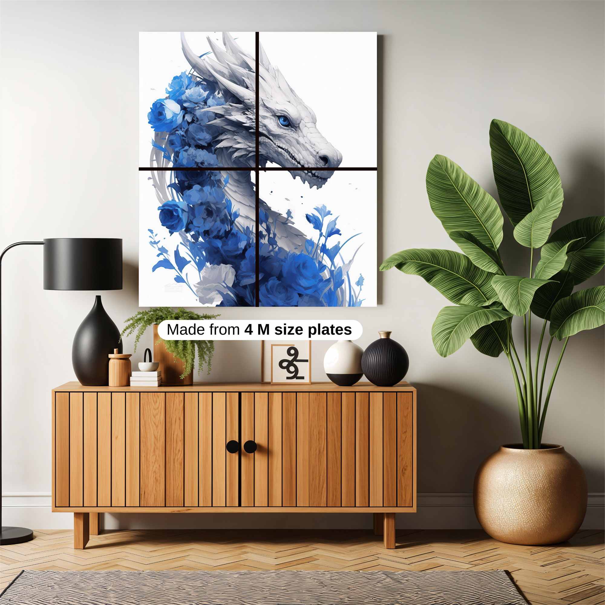 Floral Dragon Safe Wall Magnetic / M