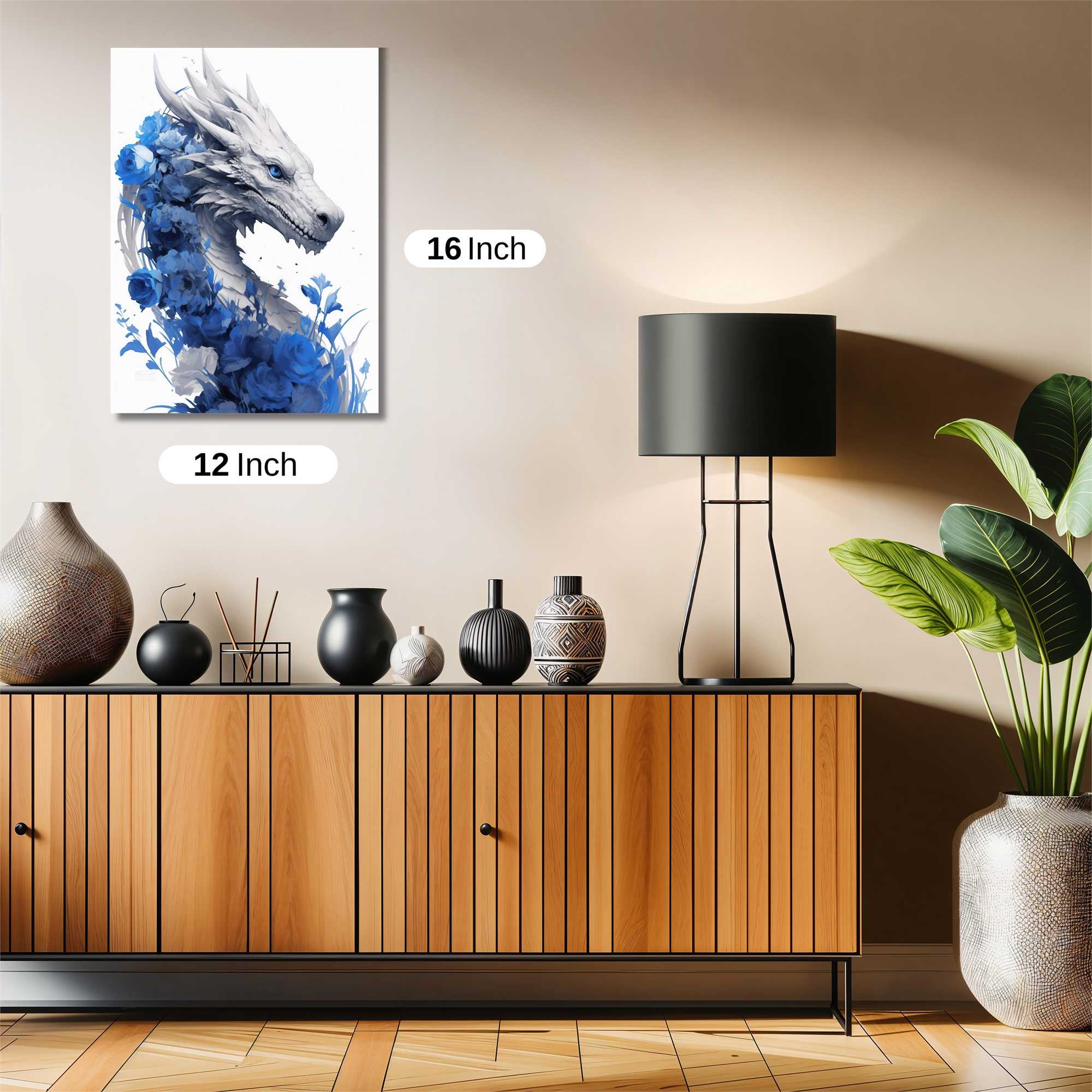 Floral Dragon Safe Wall Magnetic / M