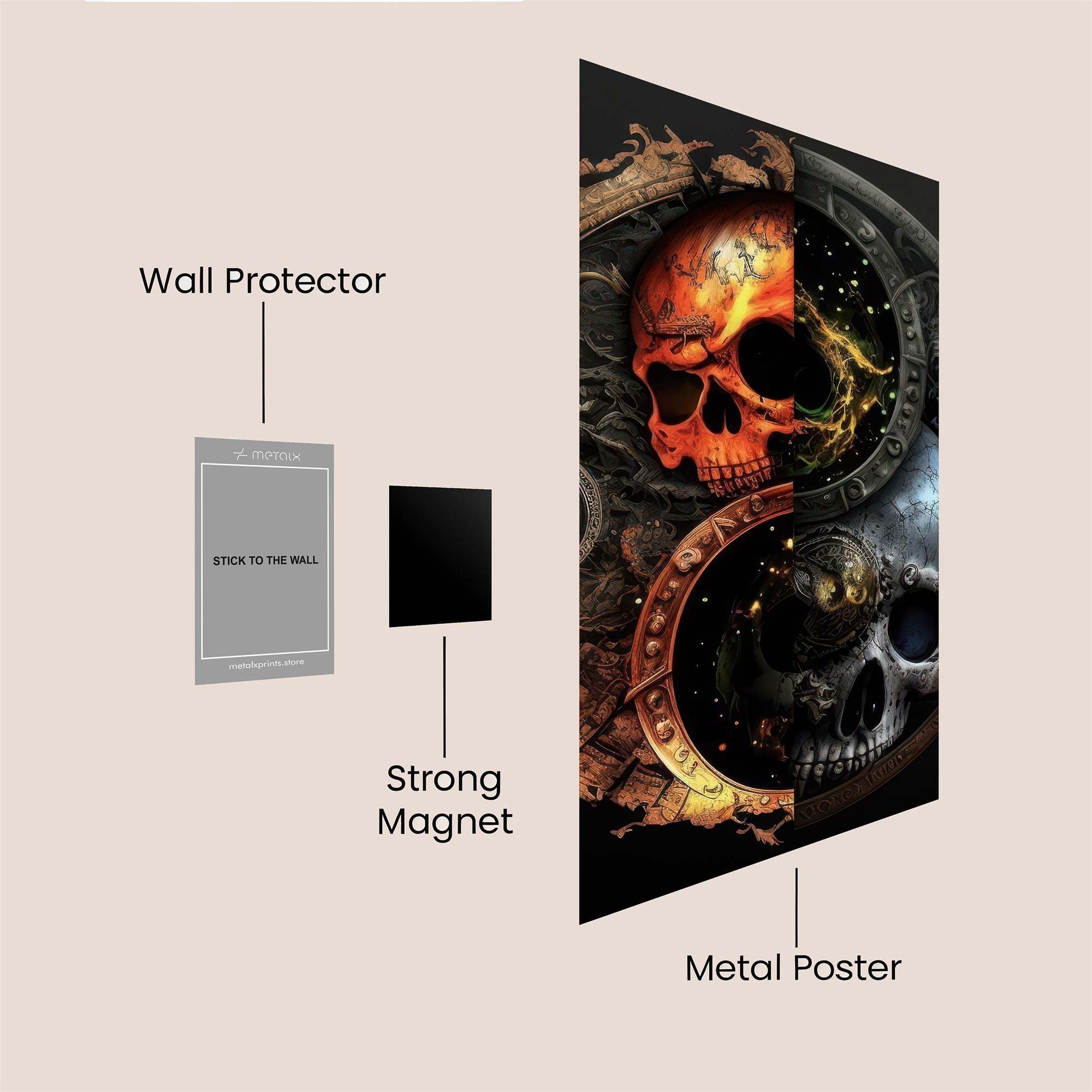 Skull Duality Safe Wall Magnetic / M