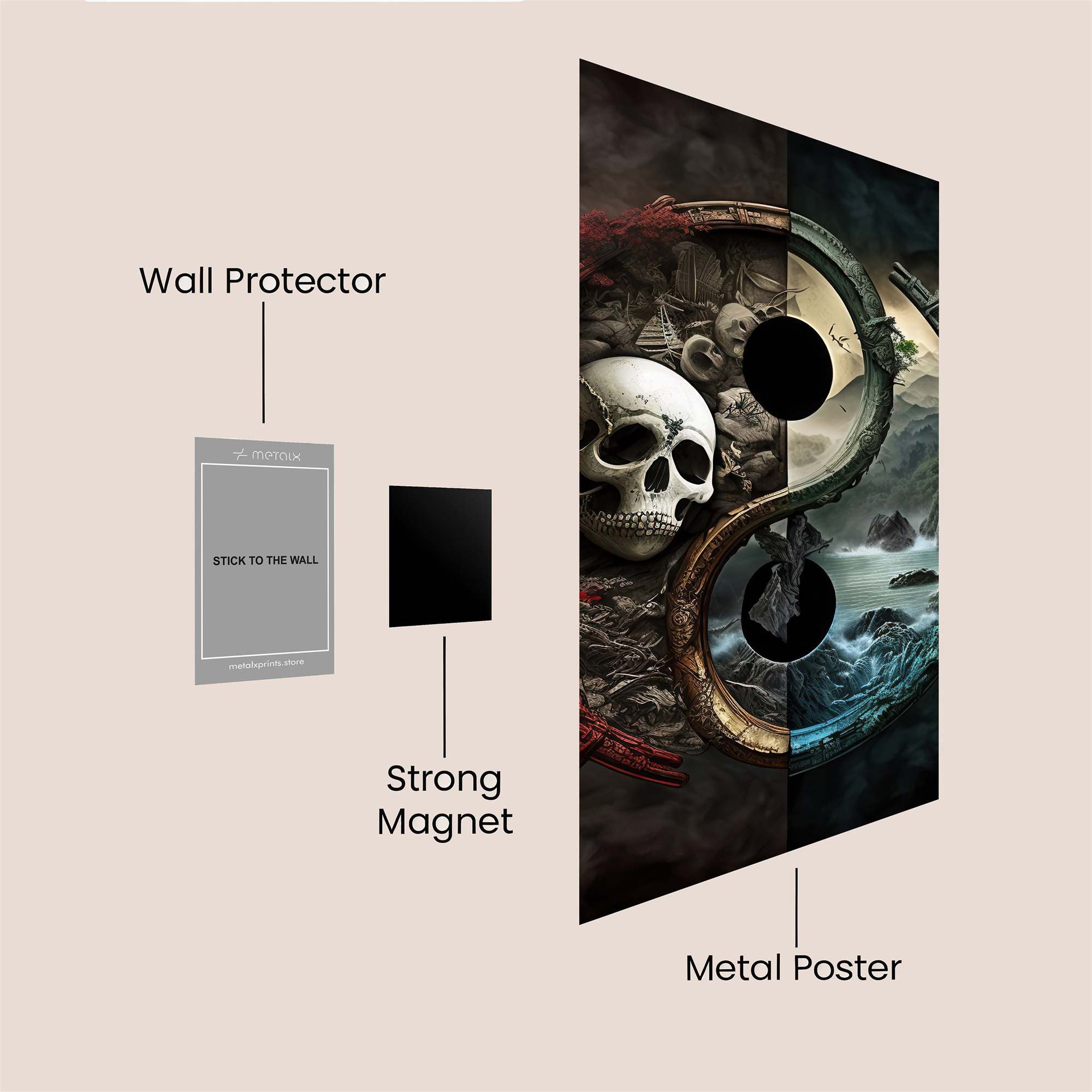 Skull Serenity Safe Wall Magnetic / M