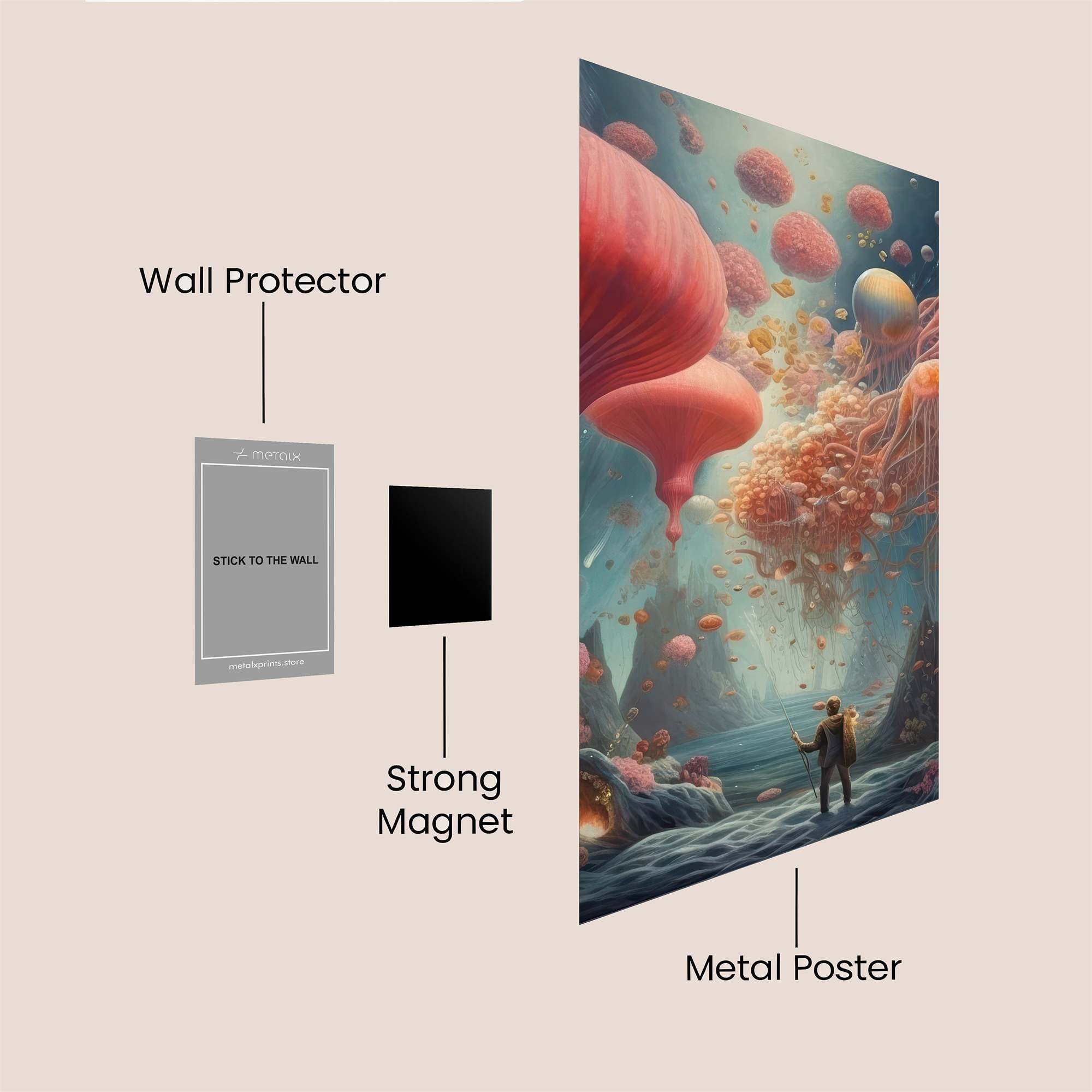 Jellyfish Dreamscape Safe Wall Magnetic / M