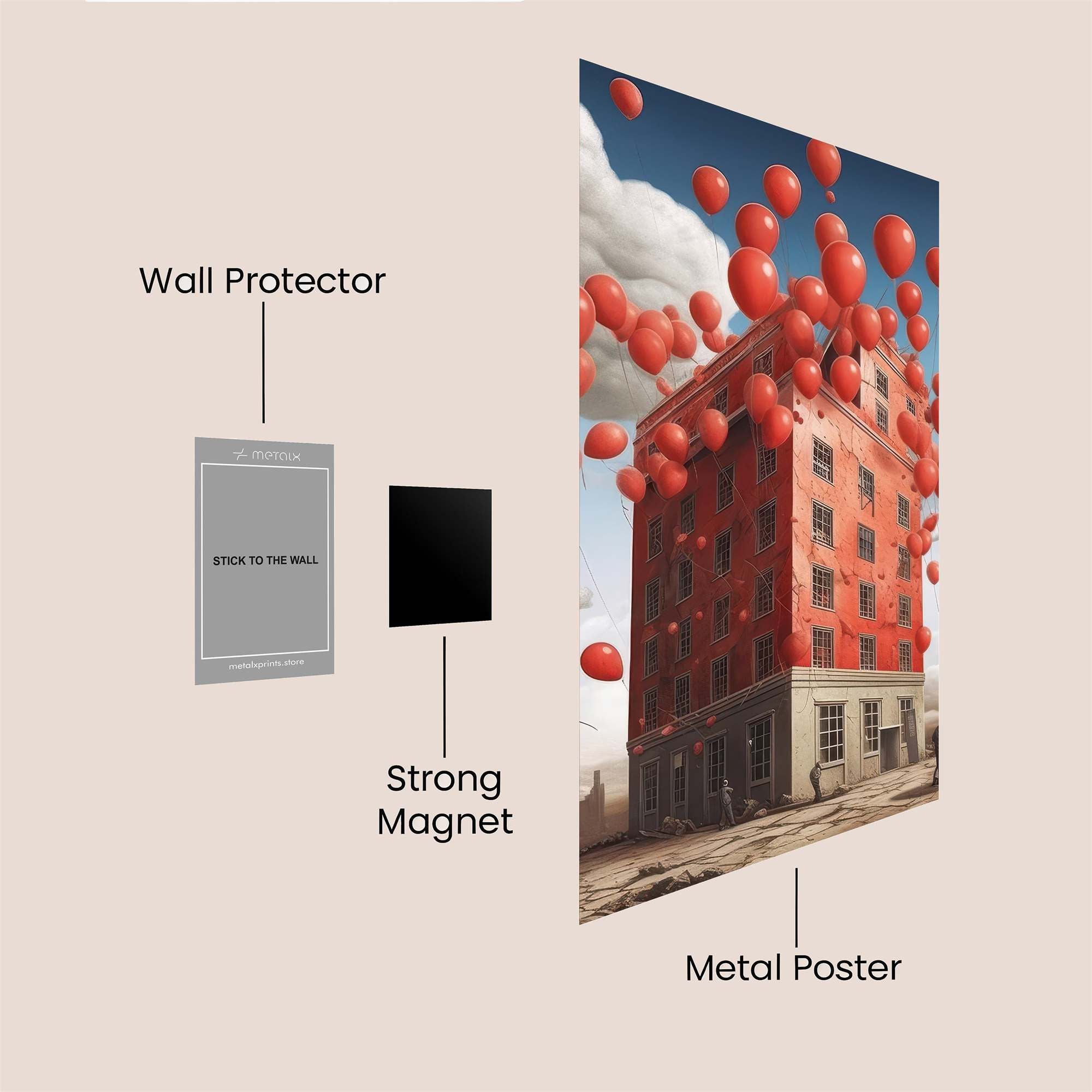 Ballooned Whimsy Safe Wall Magnetic / M