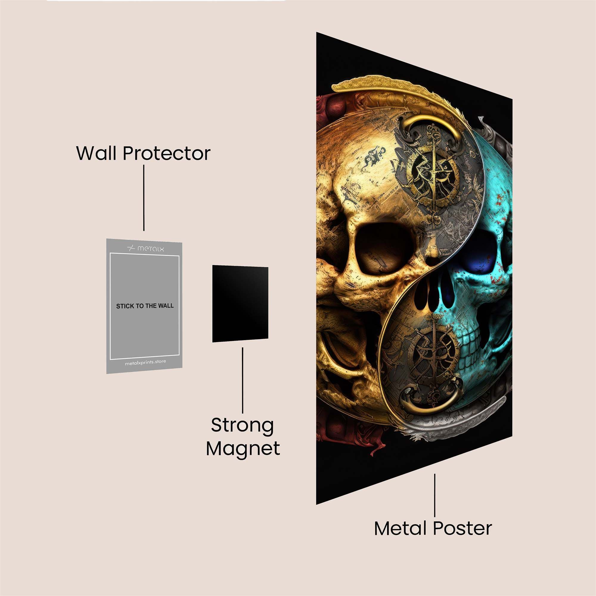 Skull Duality Safe Wall Magnetic / M