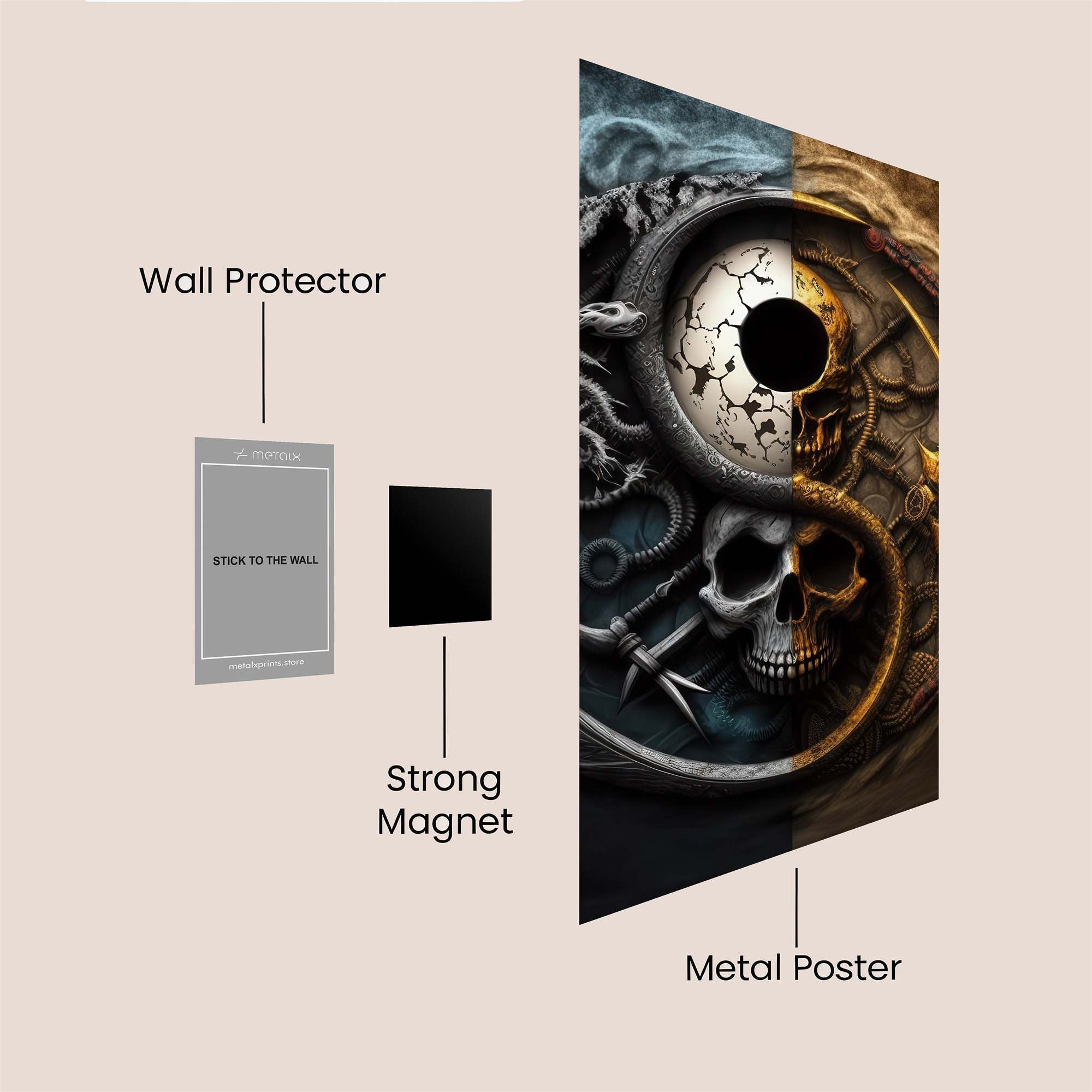 Skull Duality Safe Wall Magnetic / M