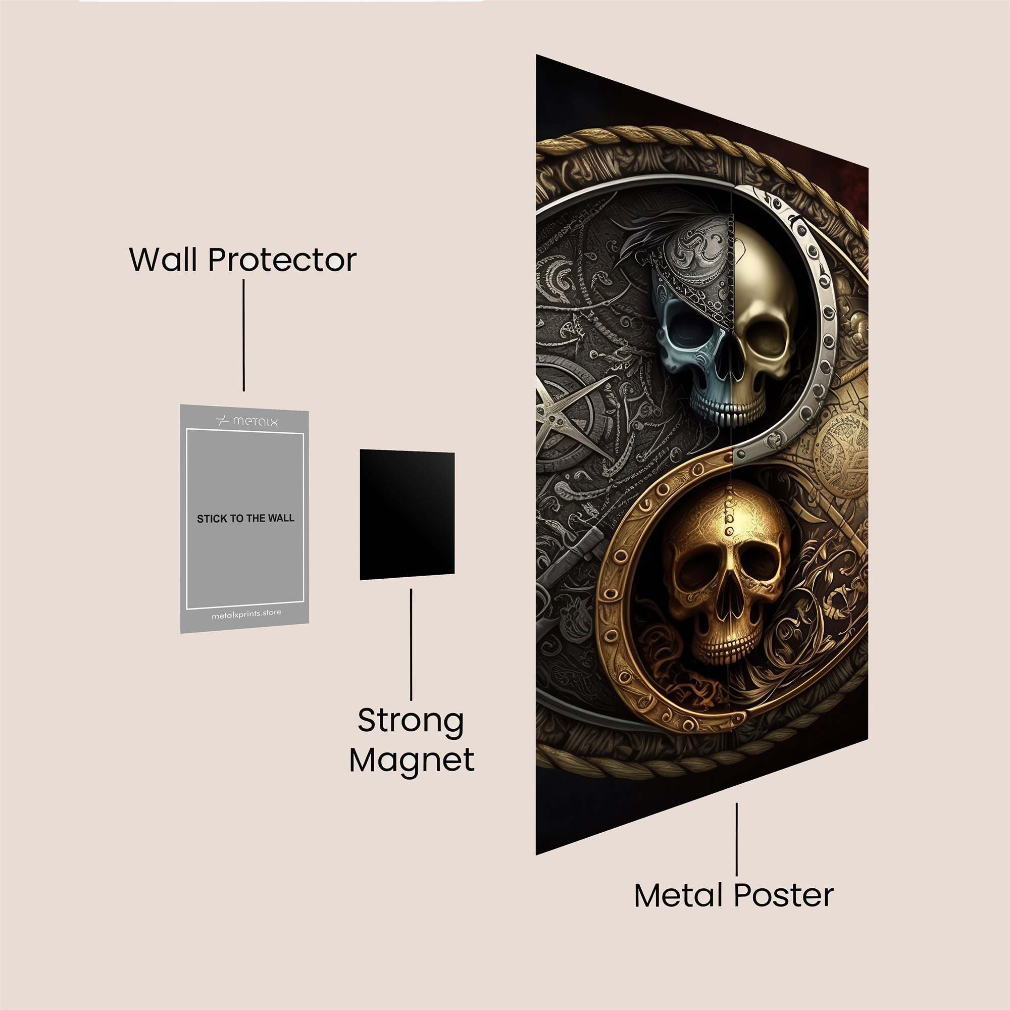 Skull Duality Safe Wall Magnetic / M