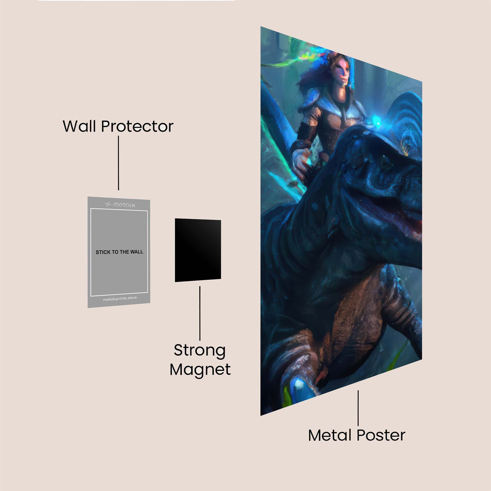 Dilophosaur Dream Safe Wall Magnetic / M