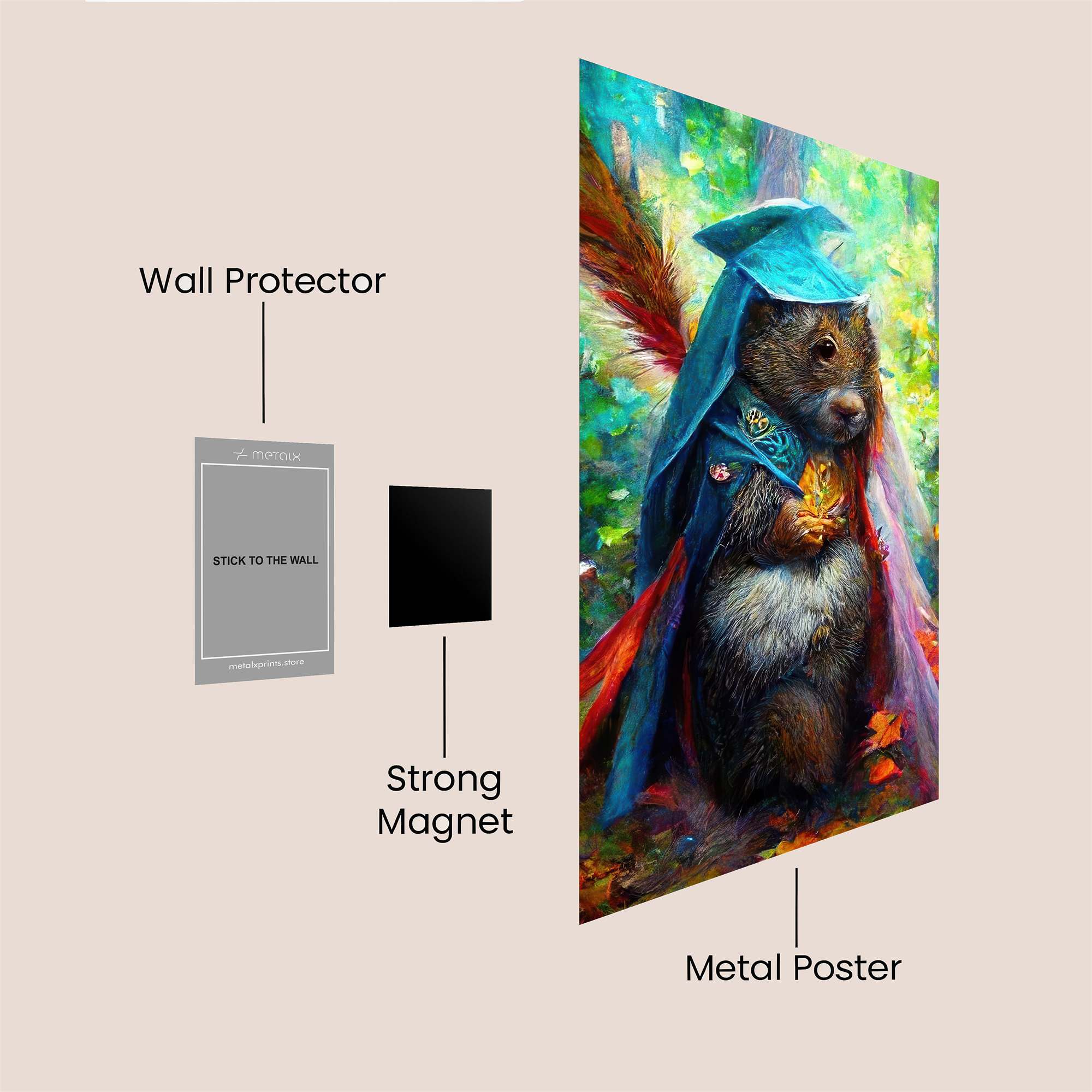 Sorcerer Squirrel Safe Wall Magnetic / M