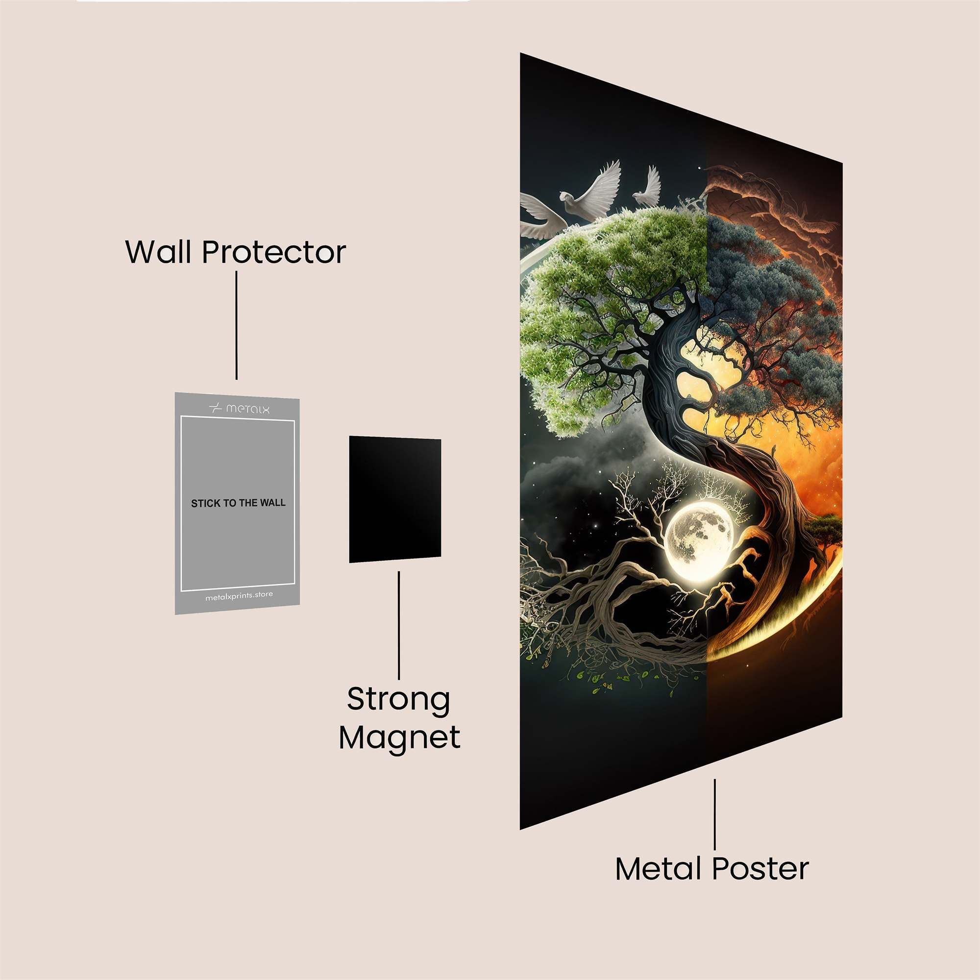 YinYangWhimsy Safe Wall Magnetic / M