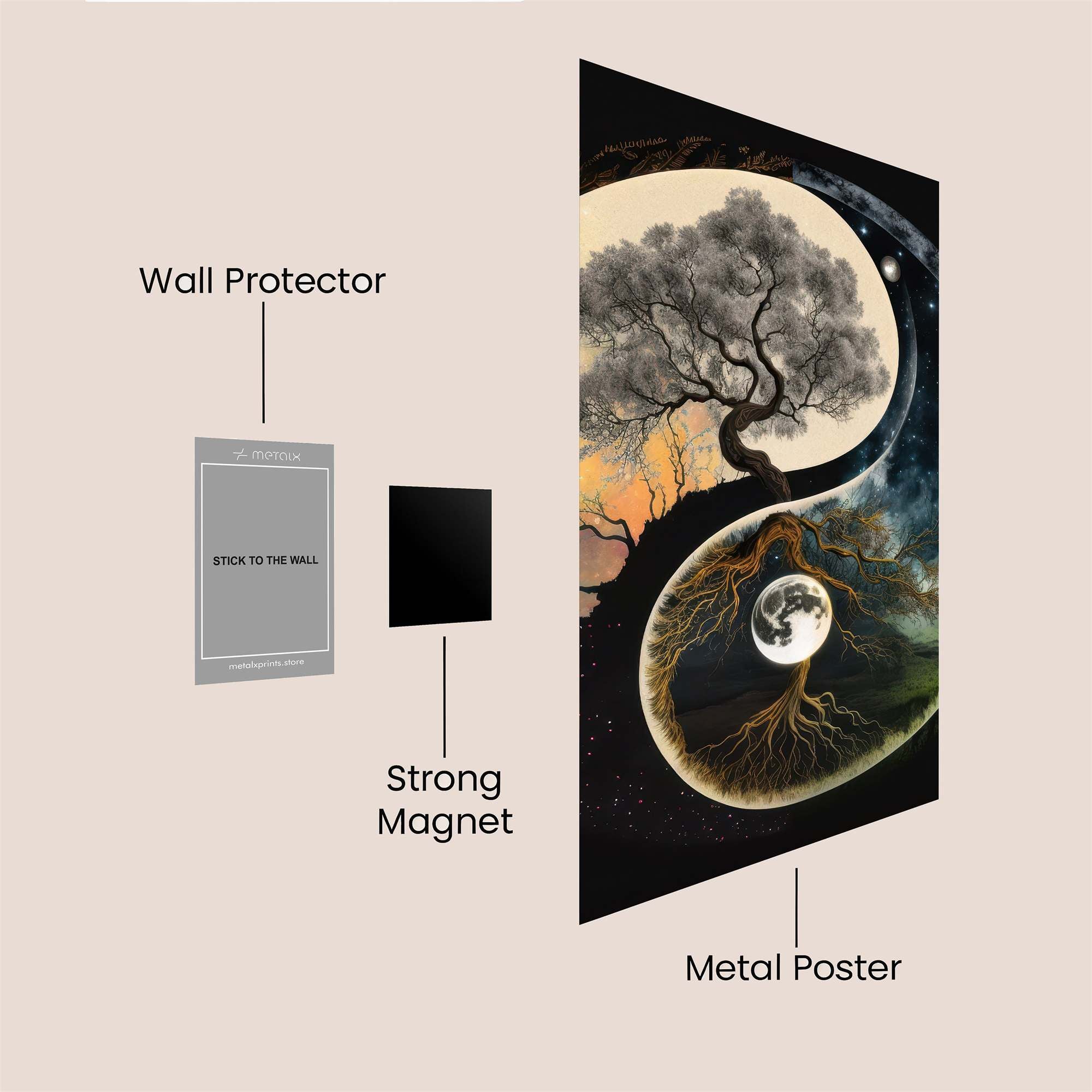 YinYangWhimsy Safe Wall Magnetic / M