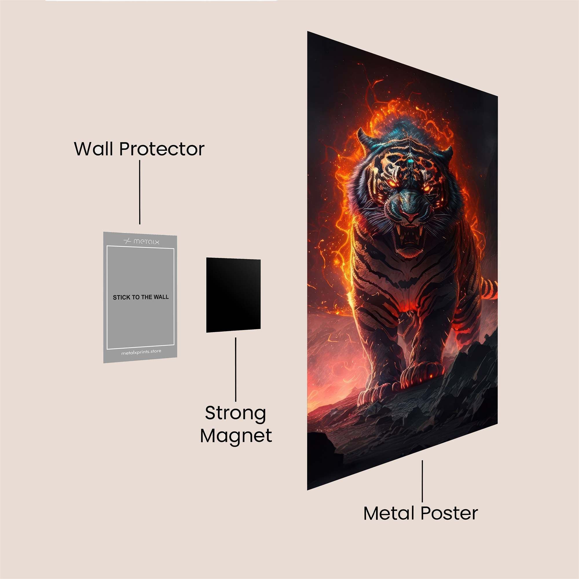 Flaming Majesty Safe Wall Magnetic / M