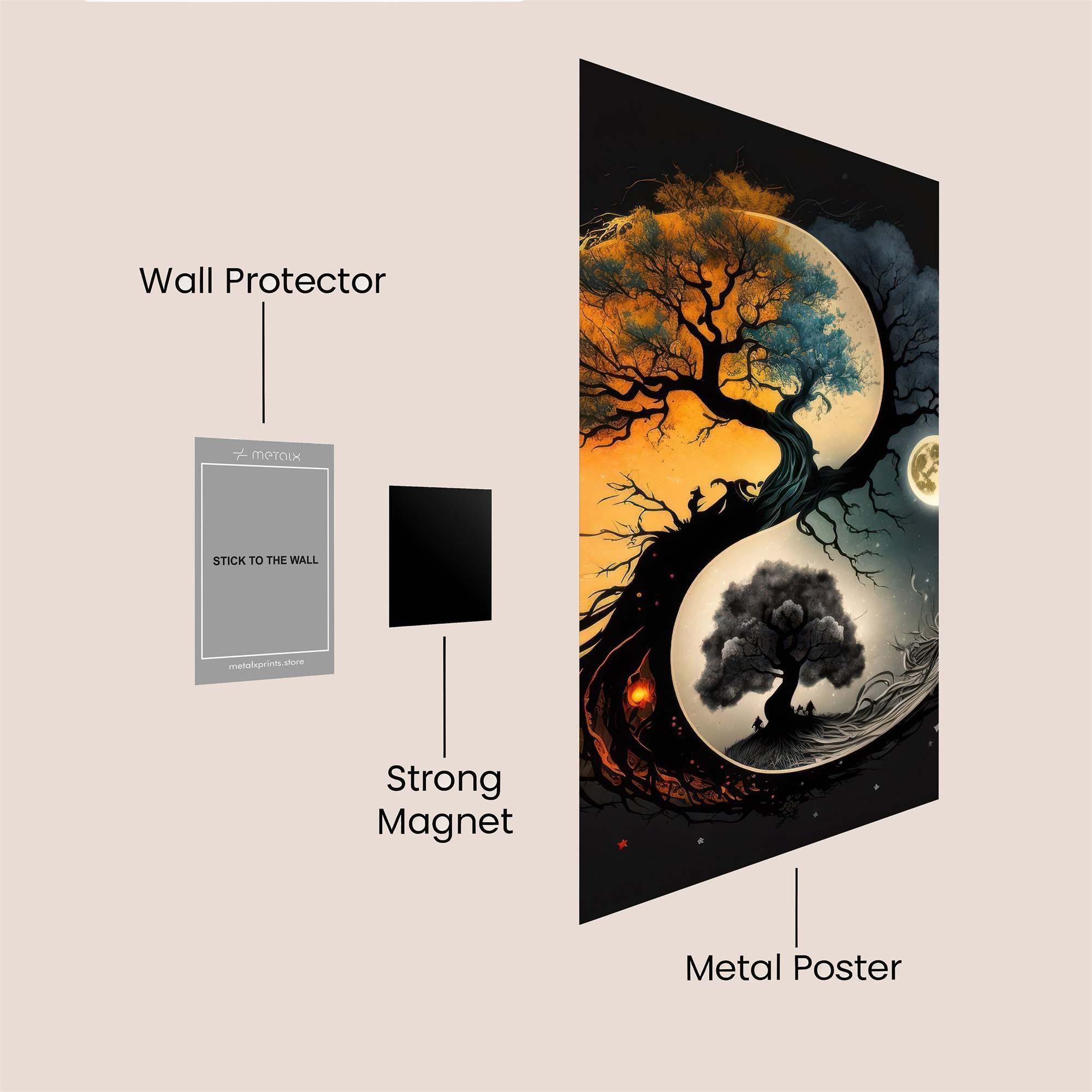 YinYangWhimsy Safe Wall Magnetic / M