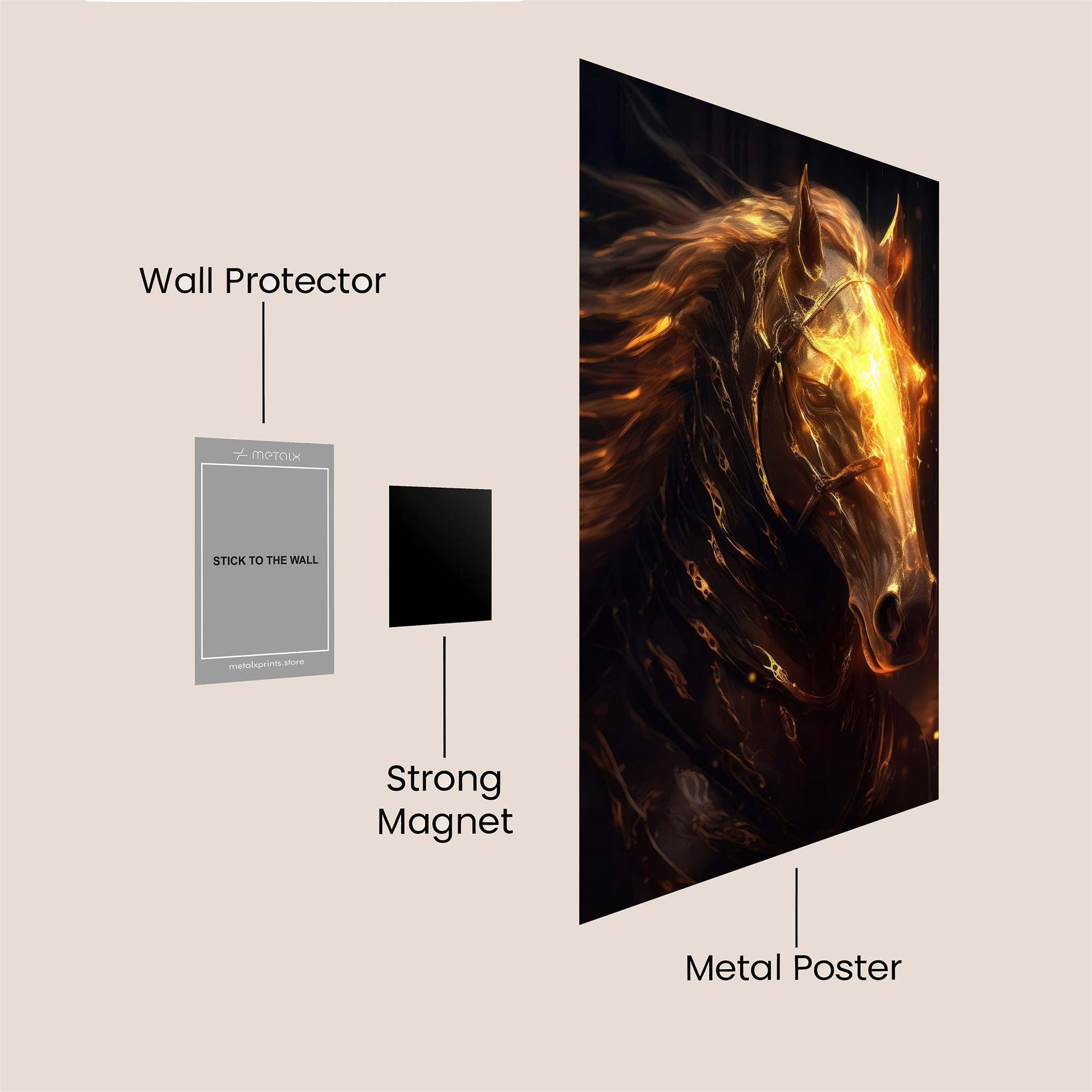 Fiery Steed Safe Wall Magnetic / M