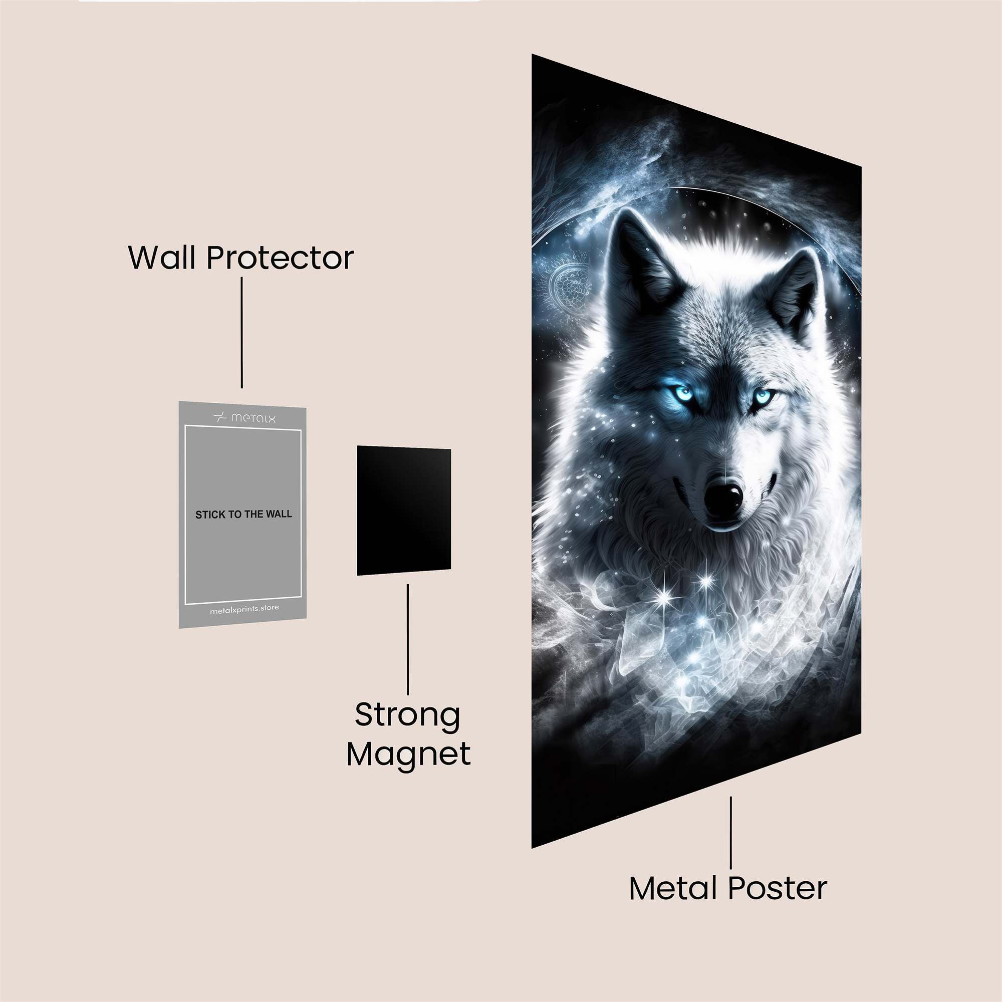 Lunar Wolf Safe Wall Magnetic / M