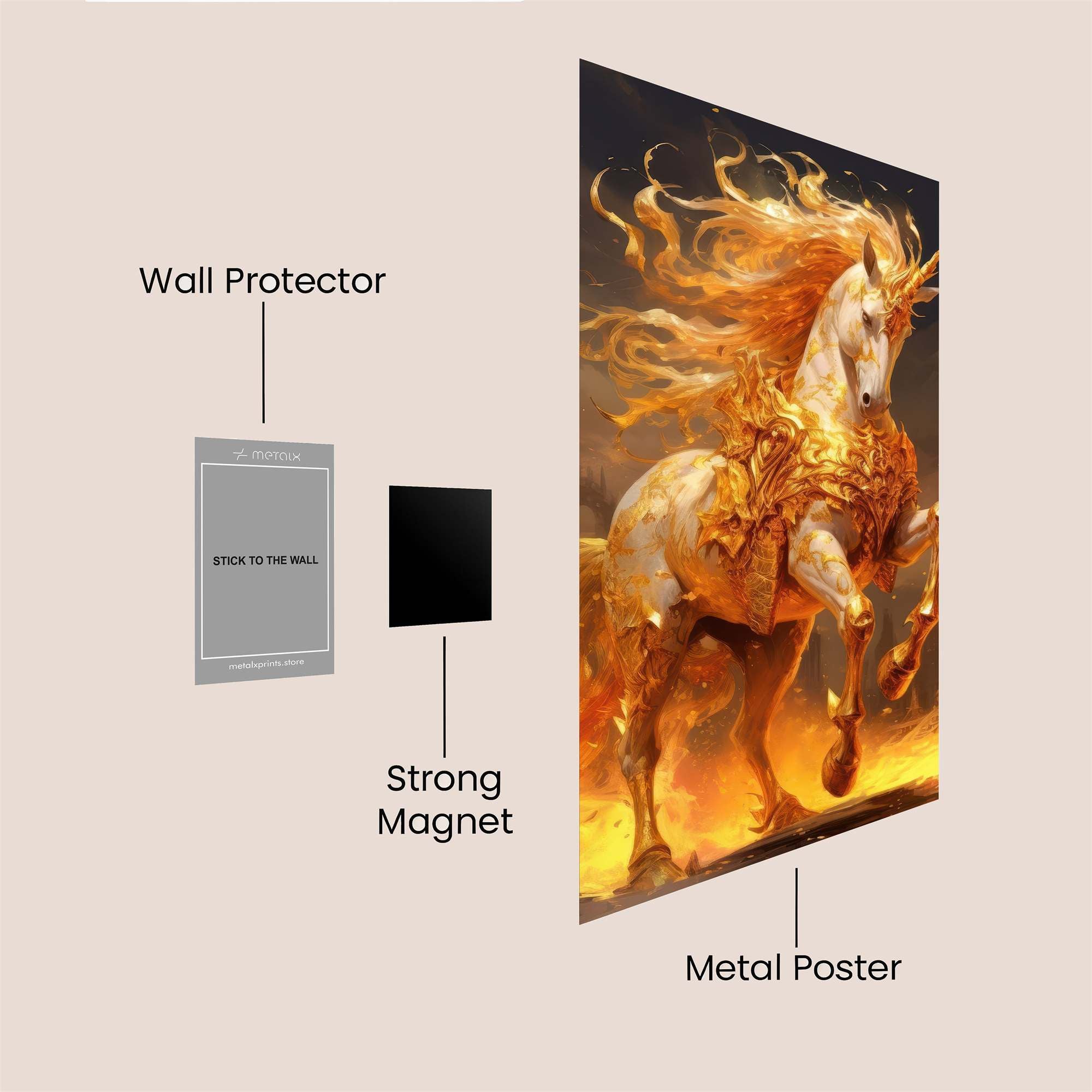 Unicorn Blaze Safe Wall Magnetic / M