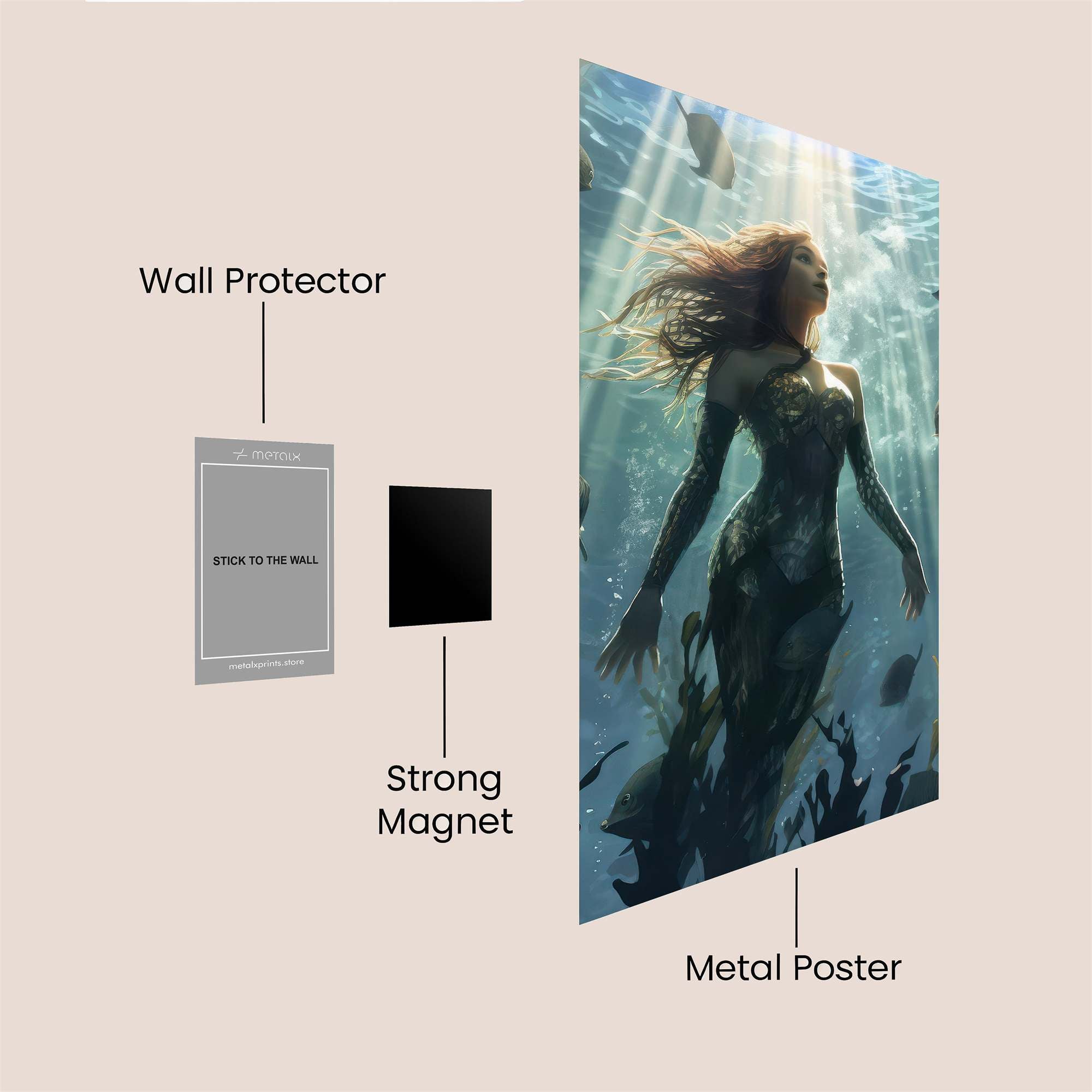 Mermaid Serenity Safe Wall Magnetic / M