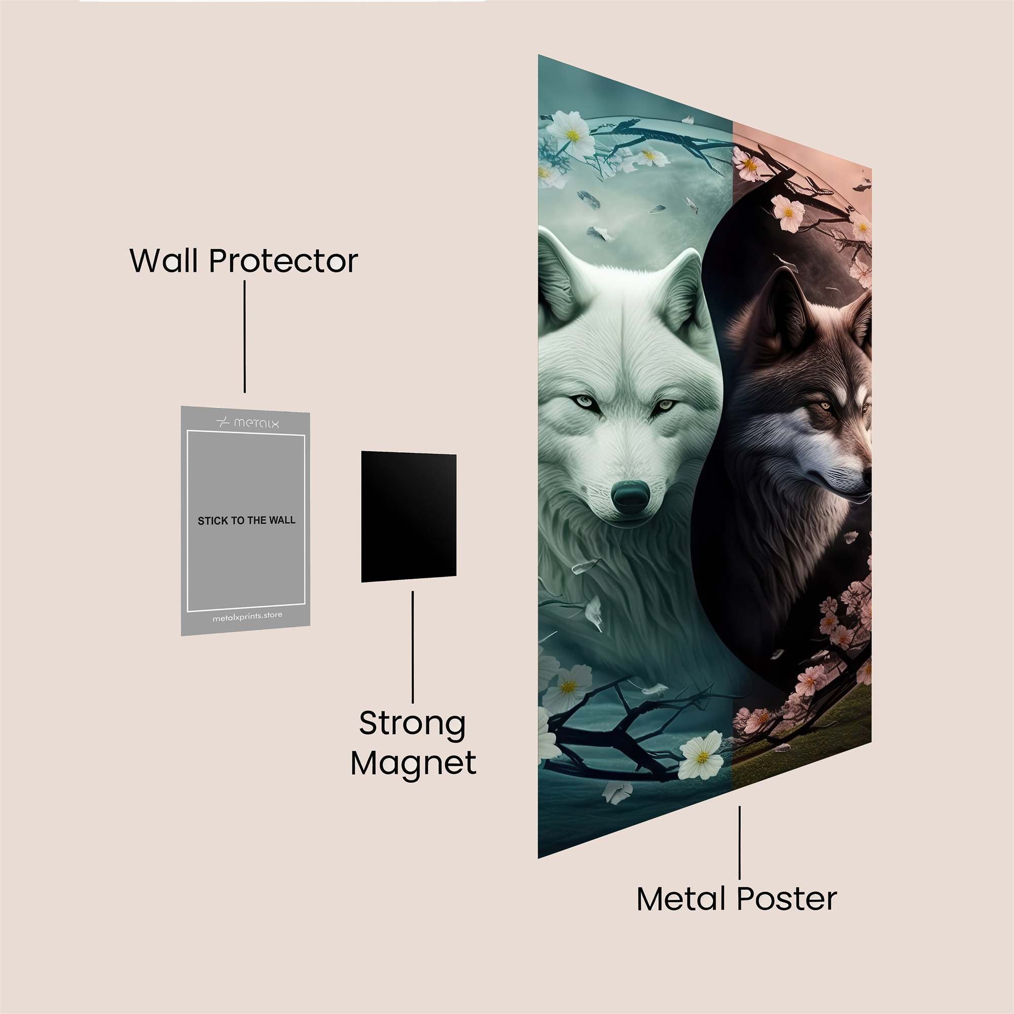 Wolves Serene Safe Wall Magnetic / M