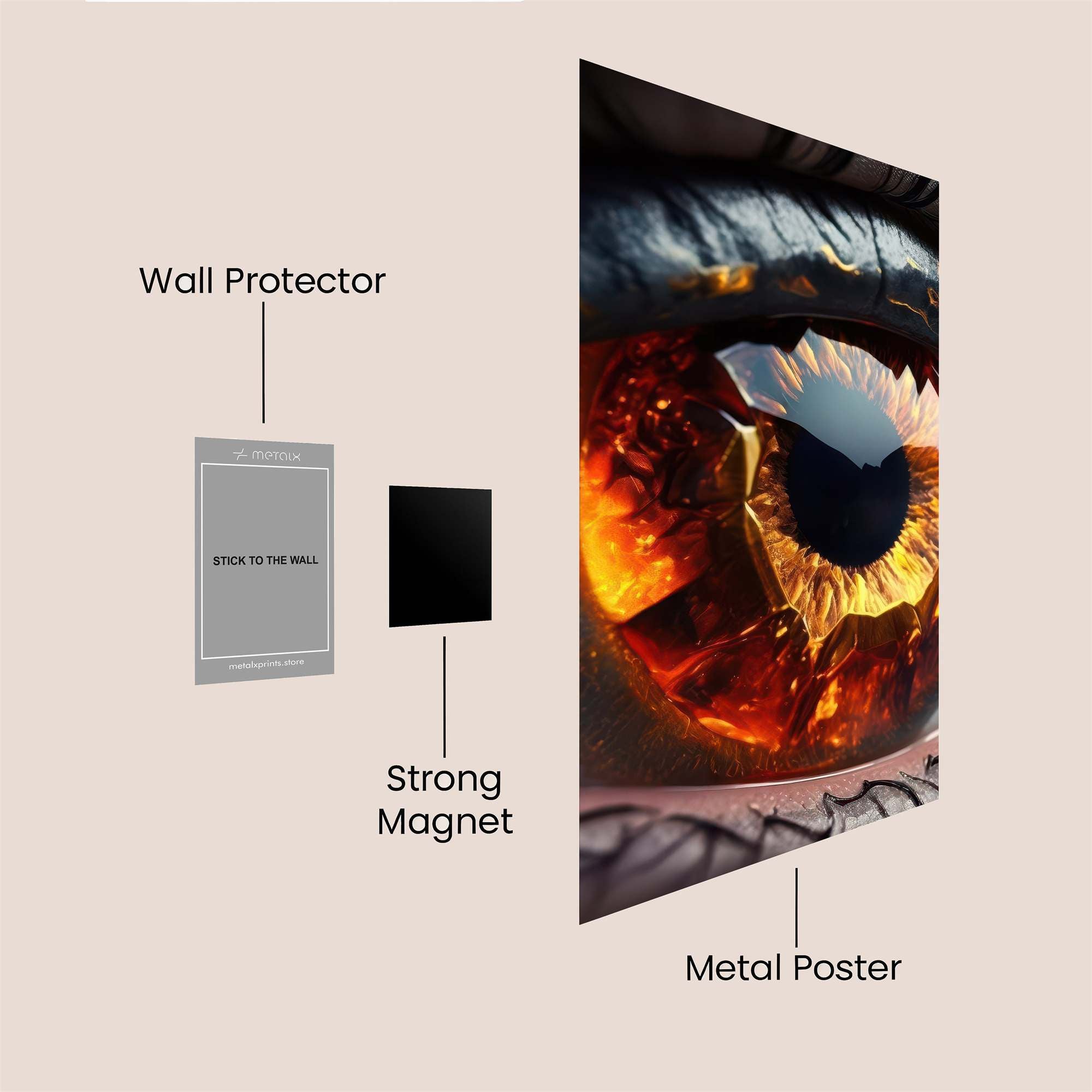 Fiery Gaze Safe Wall Magnetic / M