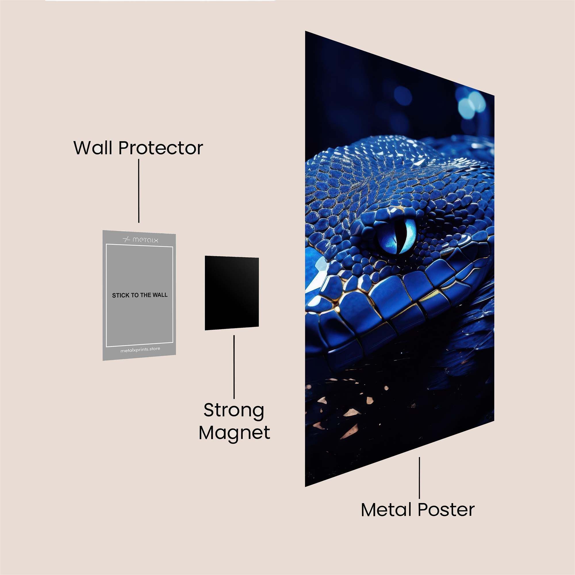 Azure Serpent Safe Wall Magnetic / M