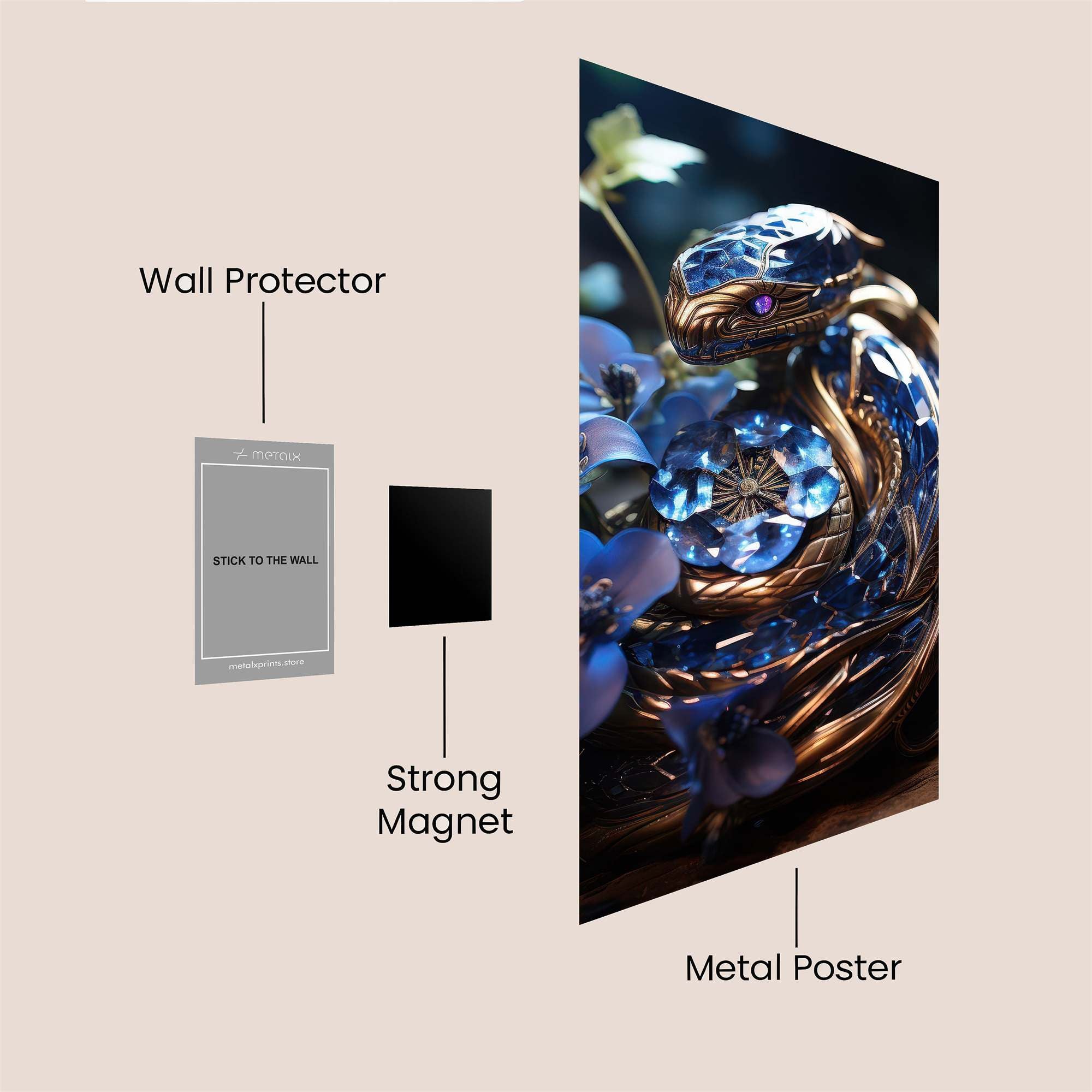 Crystal Serpent Safe Wall Magnetic / M