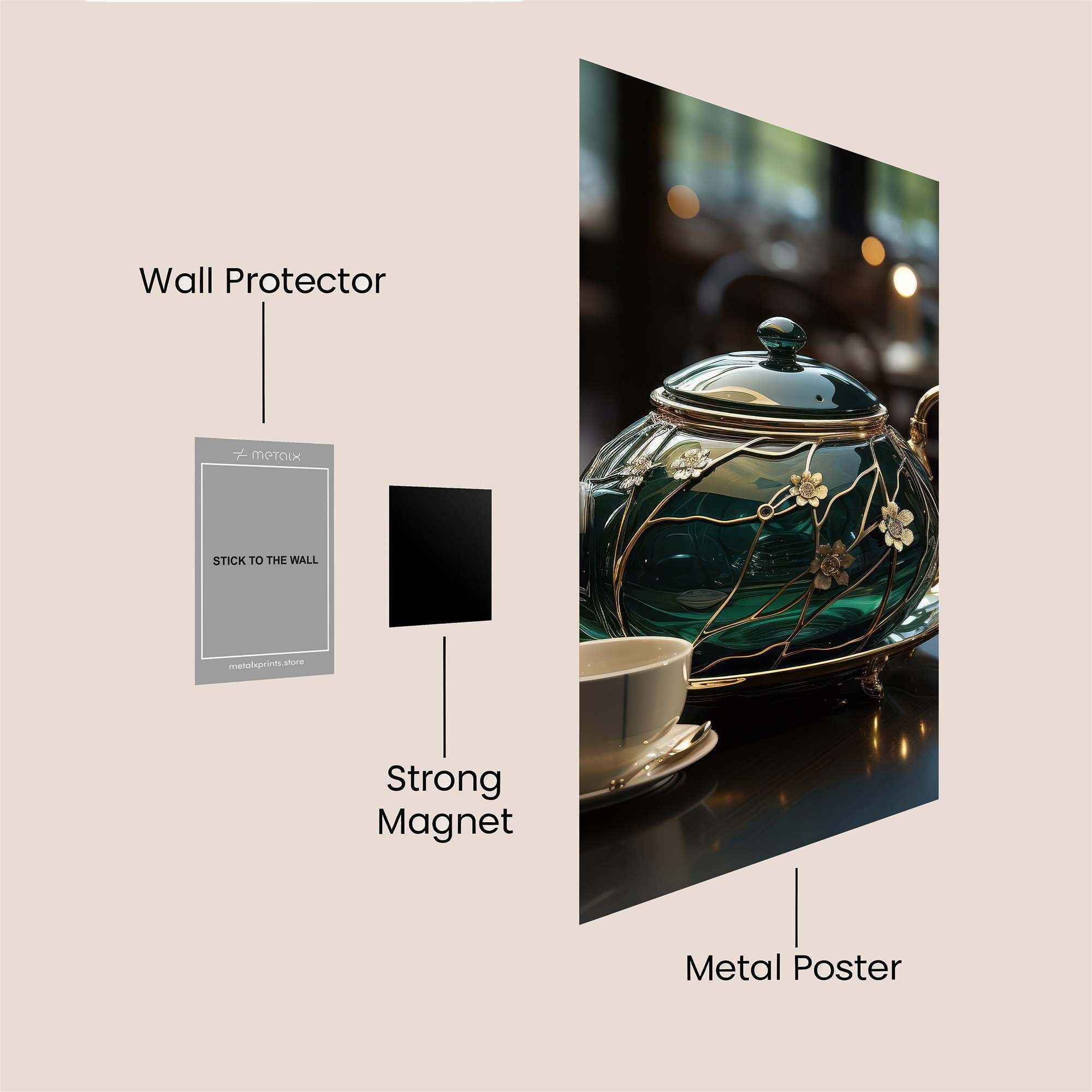 Teapot Tranquil Safe Wall Magnetic / M