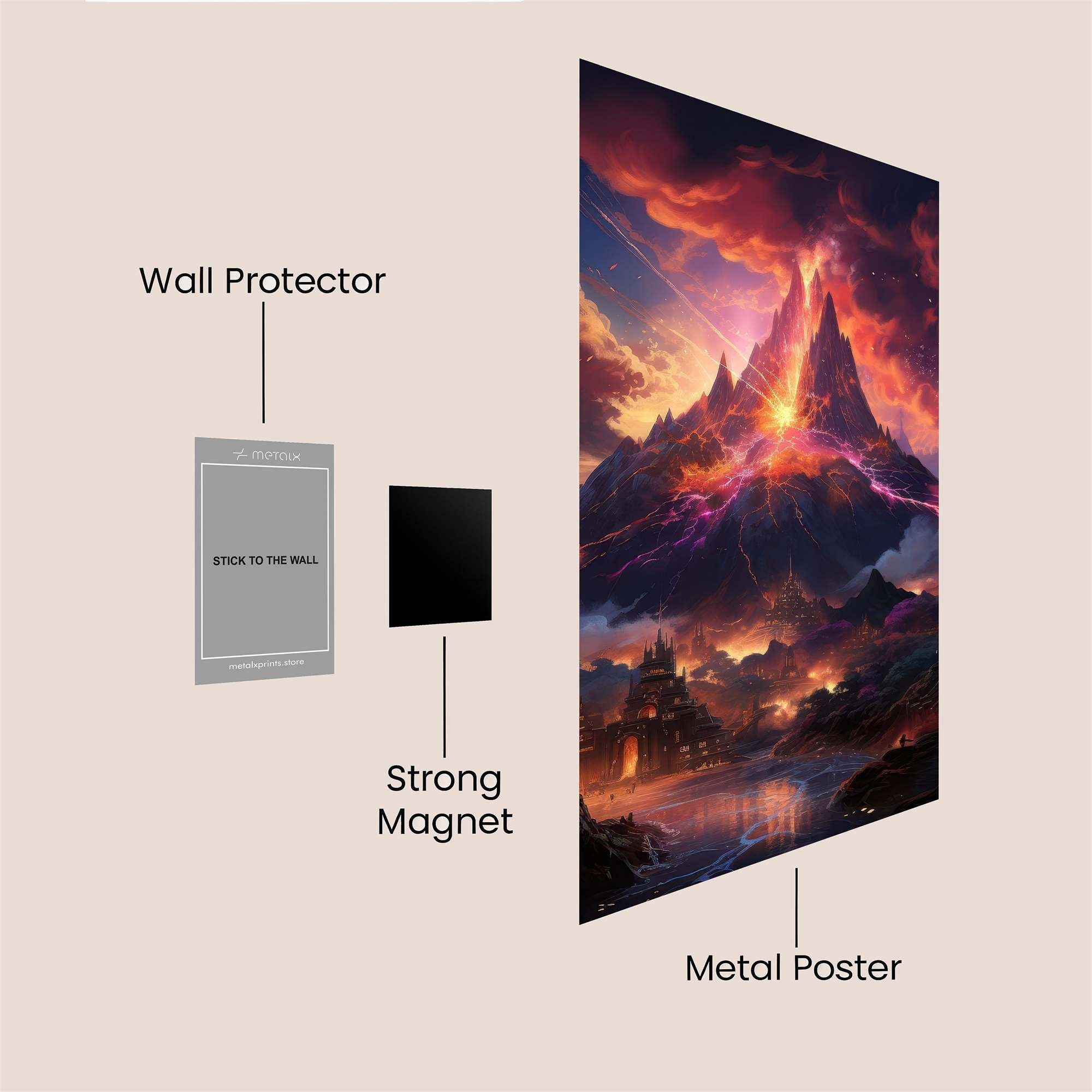 Volcano Eruption Safe Wall Magnetic / M