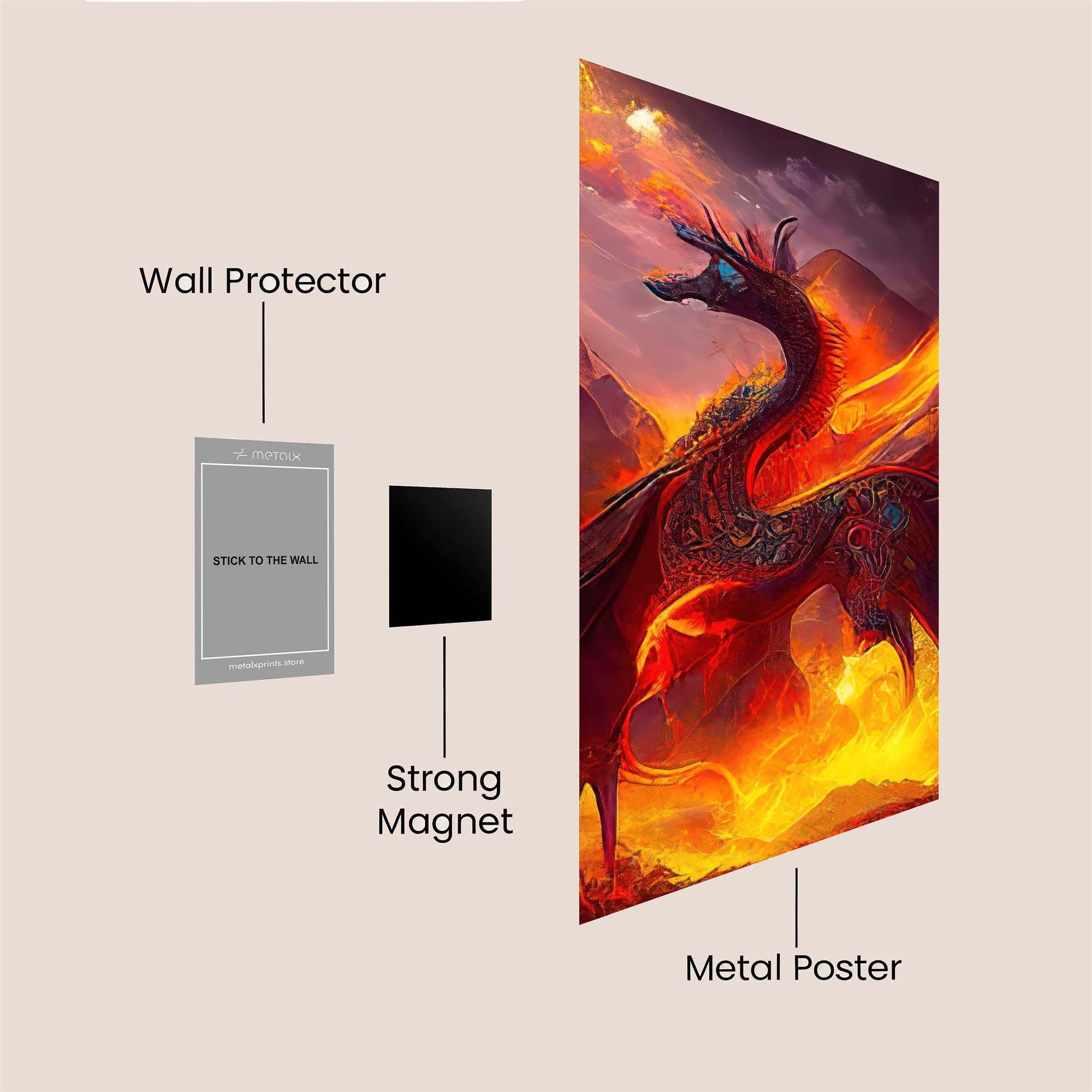Dragon Blaze Safe Wall Magnetic / M