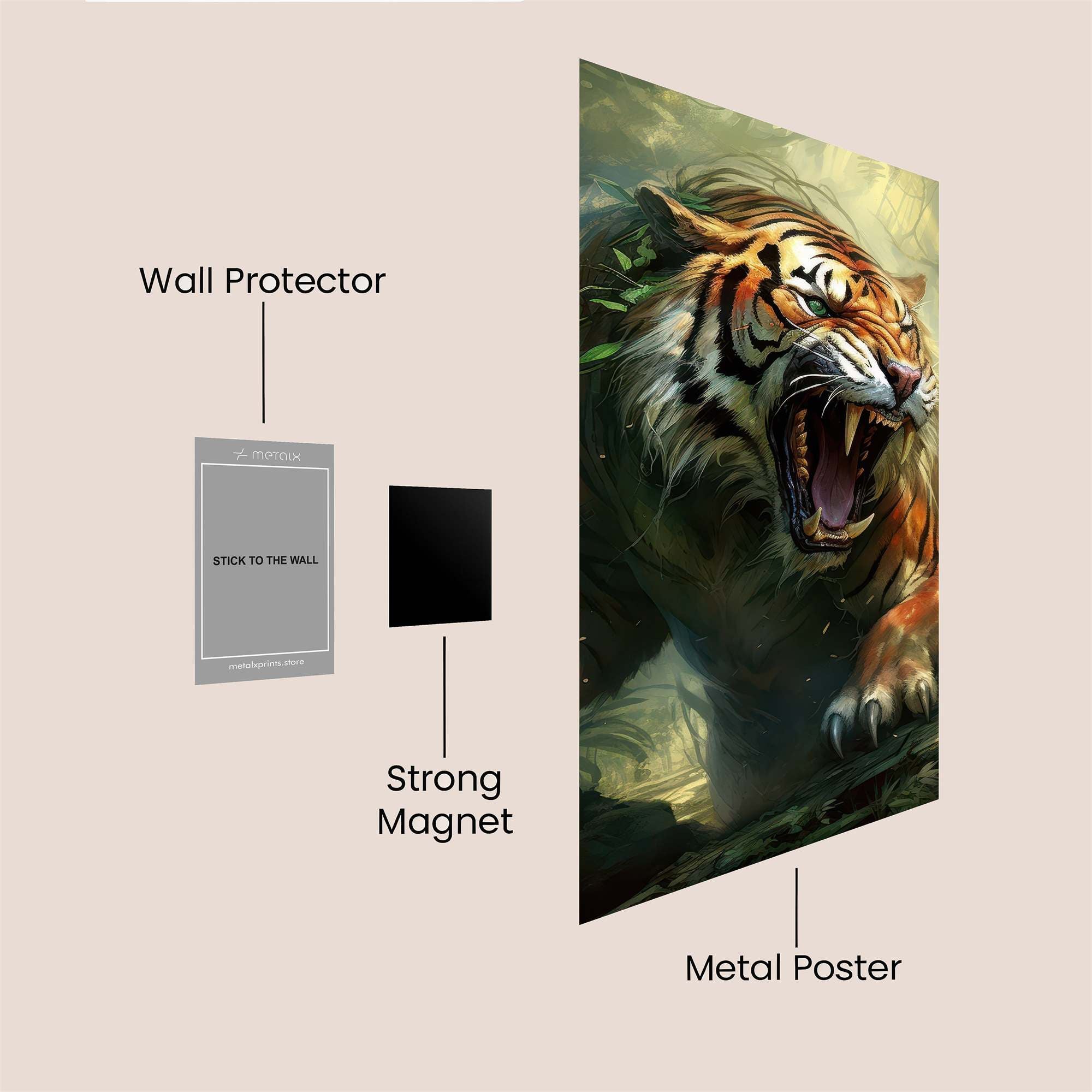 Tiger Fury Safe Wall Magnetic / M