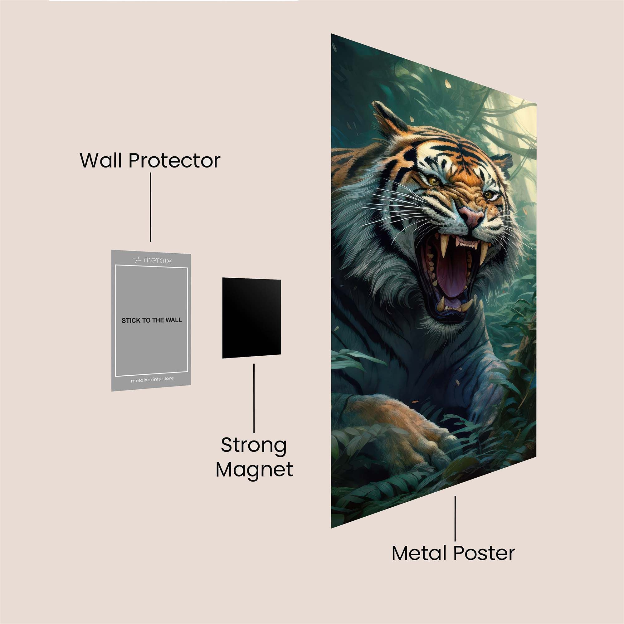 Tiger Menace Safe Wall Magnetic / M
