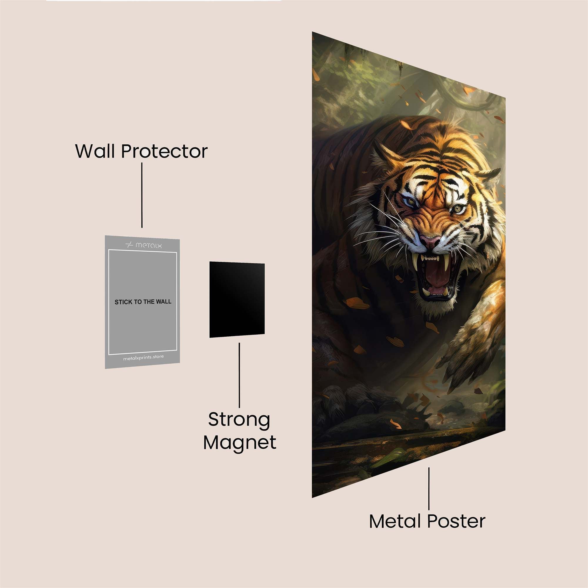 Tiger Ferocity Safe Wall Magnetic / M