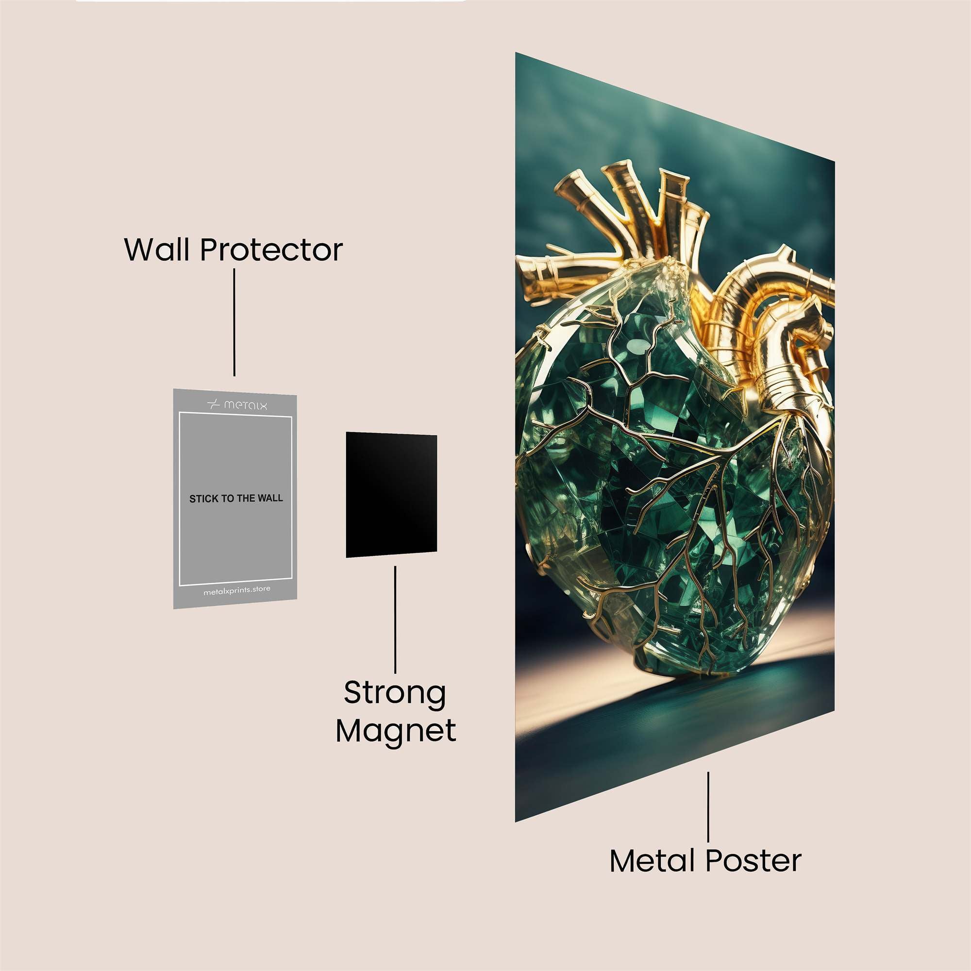 CrystalHeart Safe Wall Magnetic / M