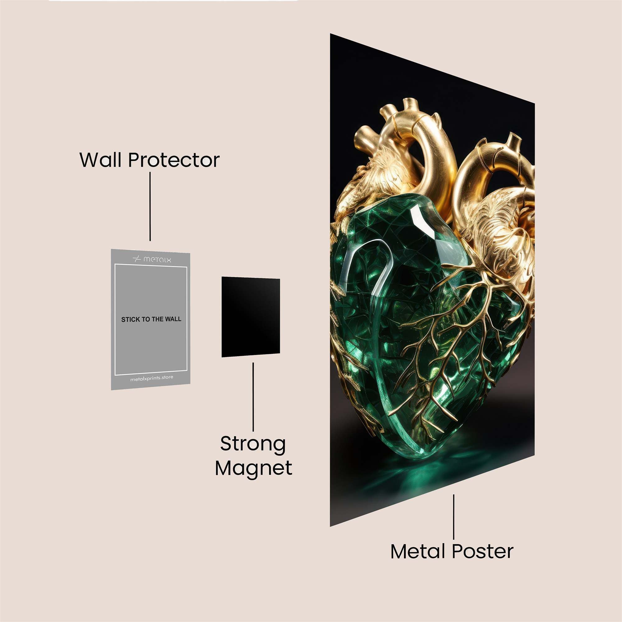 Emerald Serenity Safe Wall Magnetic / M