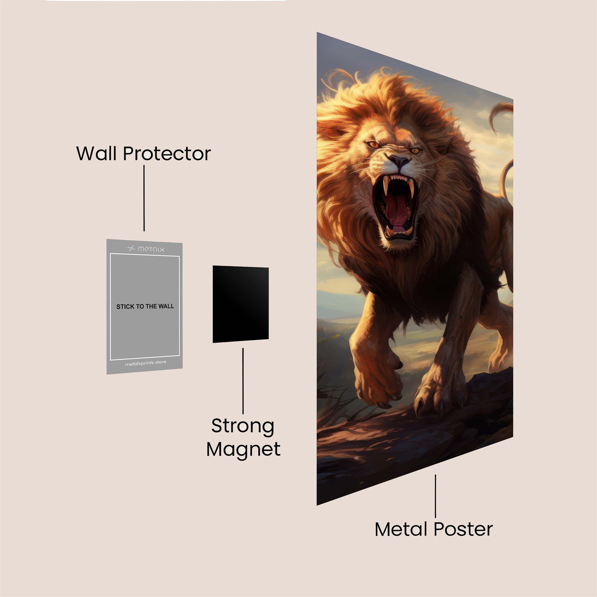 Lion Majestic Safe Wall Magnetic / M