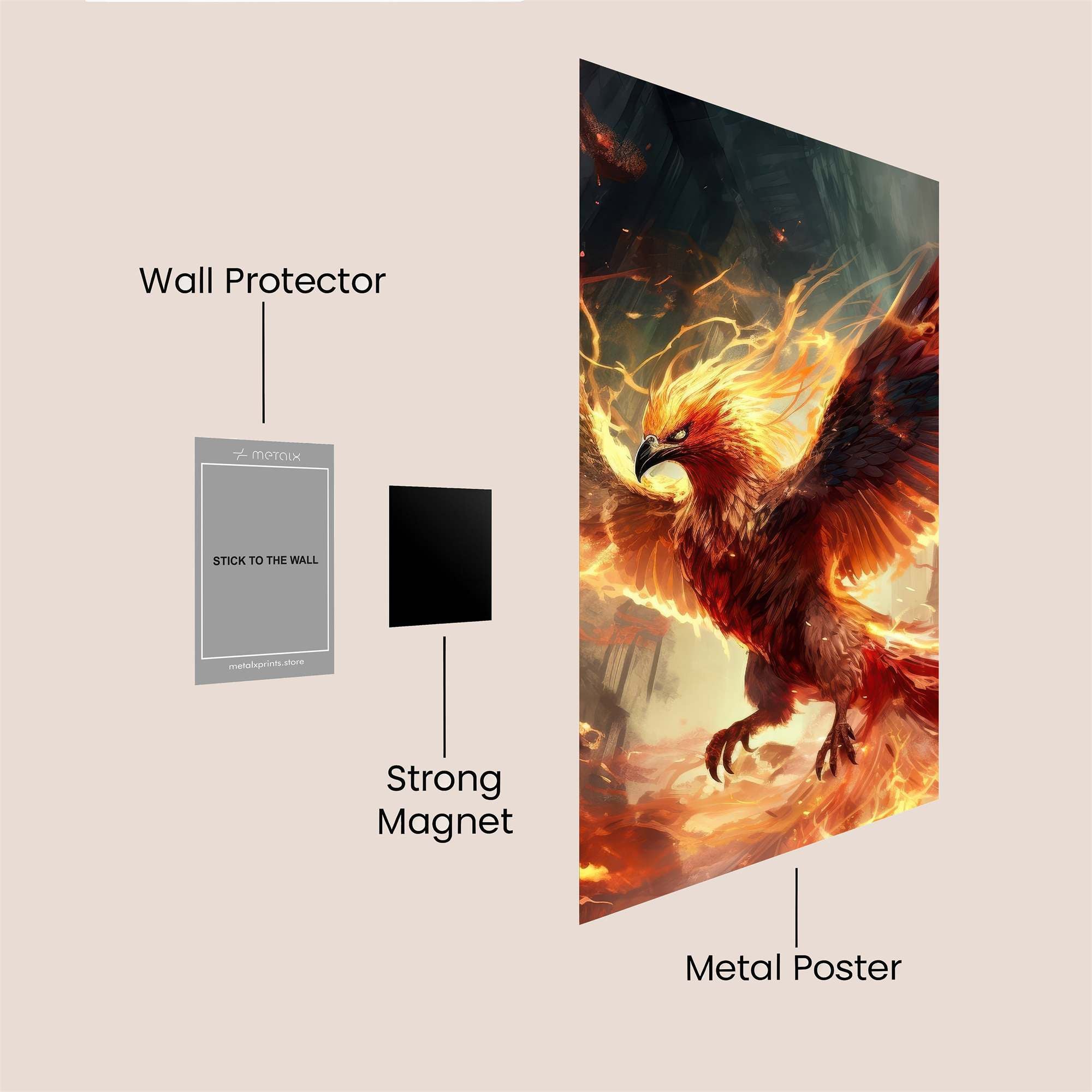 Phoenix Blaze Safe Wall Magnetic / M
