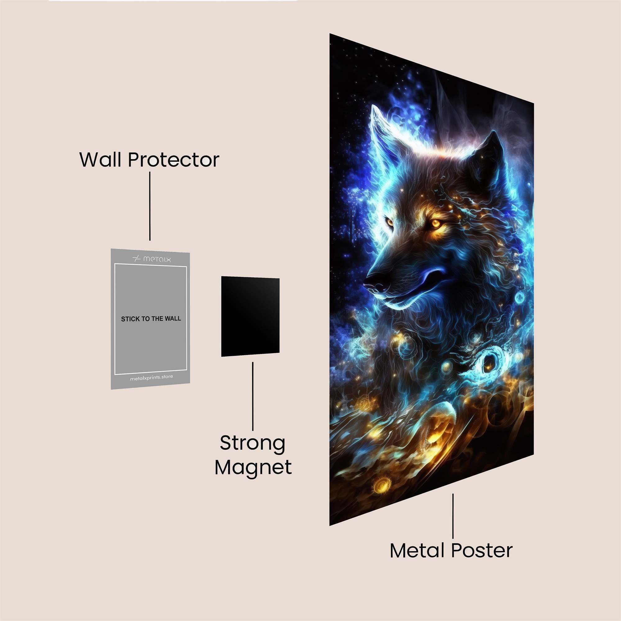 Wolf Dreamscape Safe Wall Magnetic / M