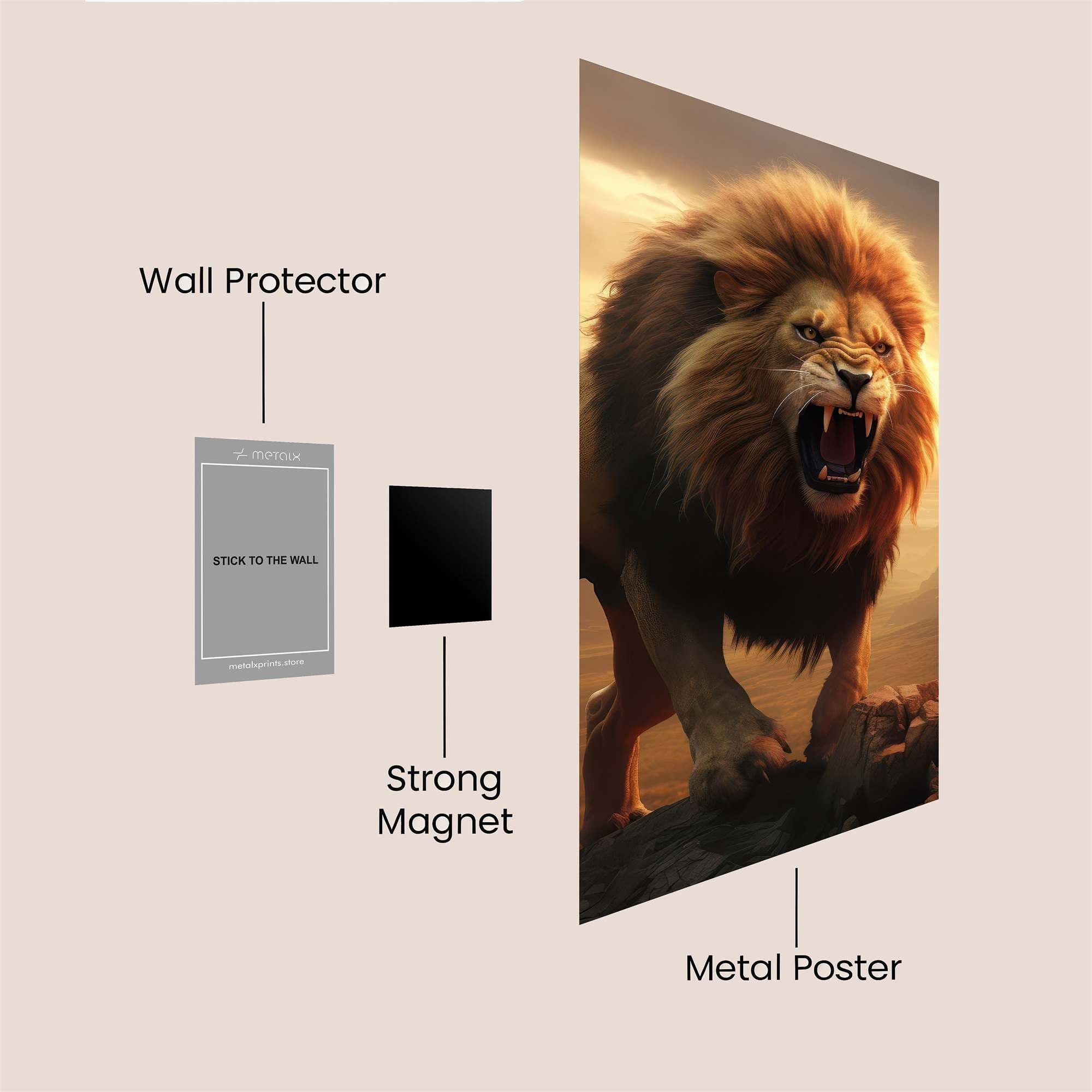 Lion Majestic Safe Wall Magnetic / M
