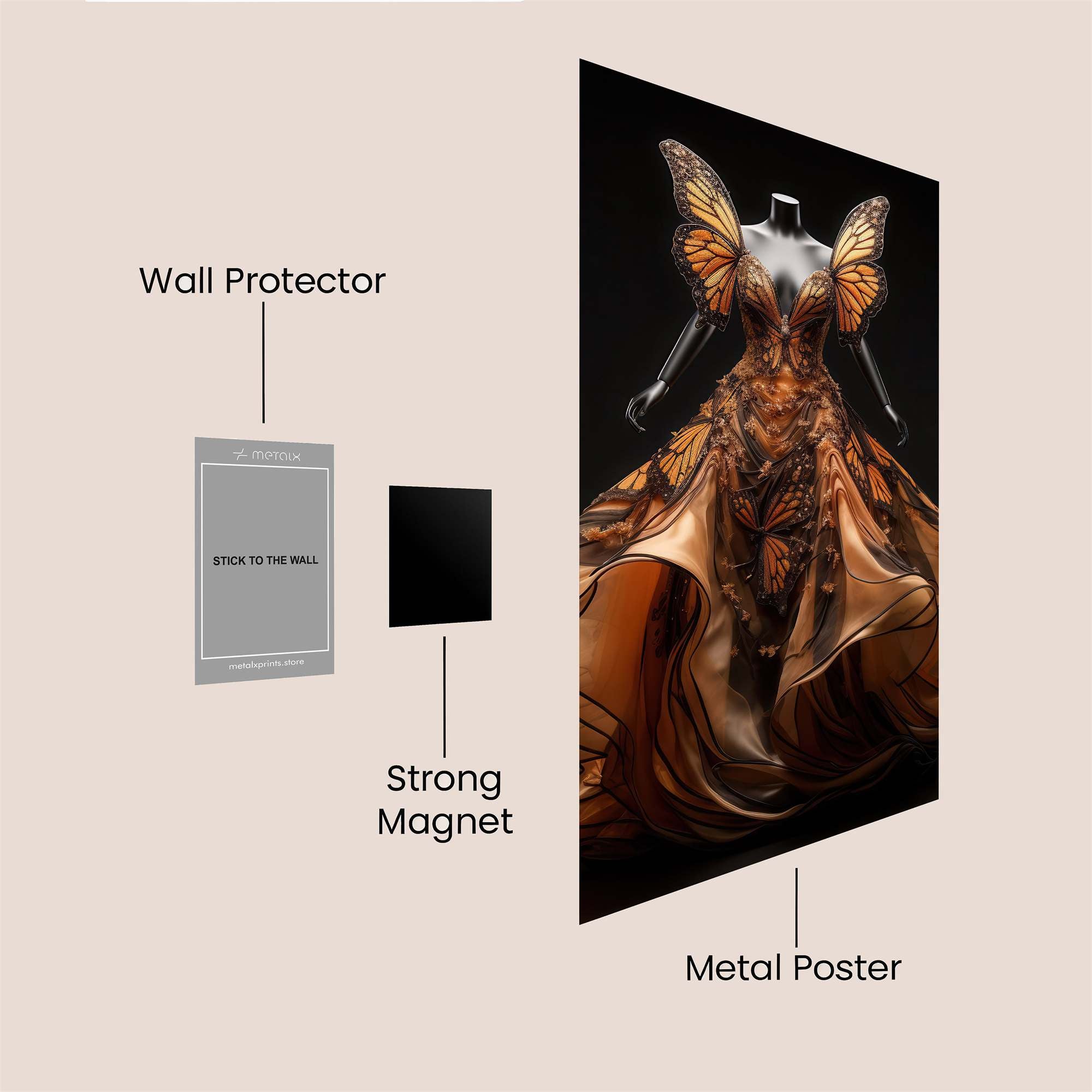 Butterfly Elegance Safe Wall Magnetic / M