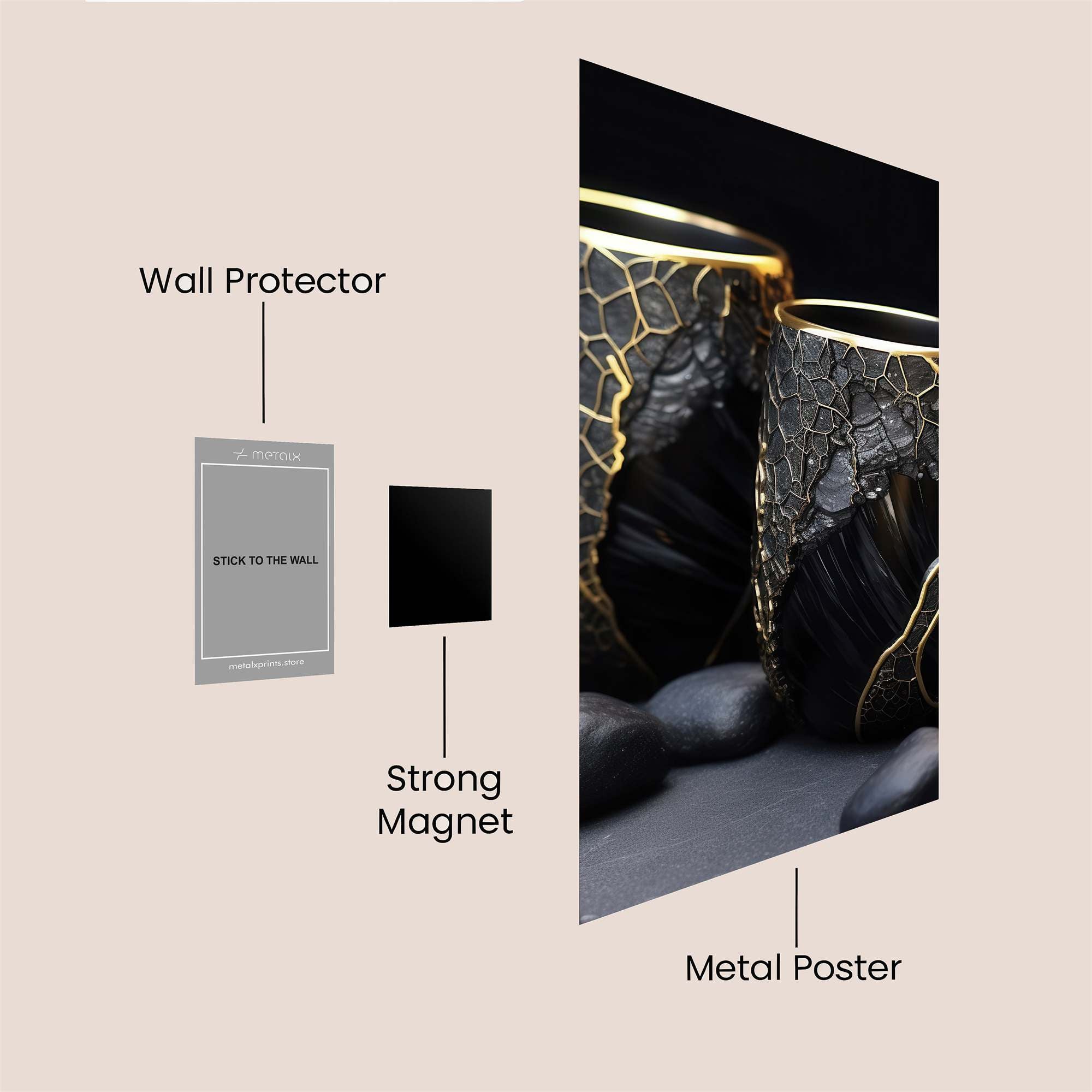 Obsidian Elegance Safe Wall Magnetic / M