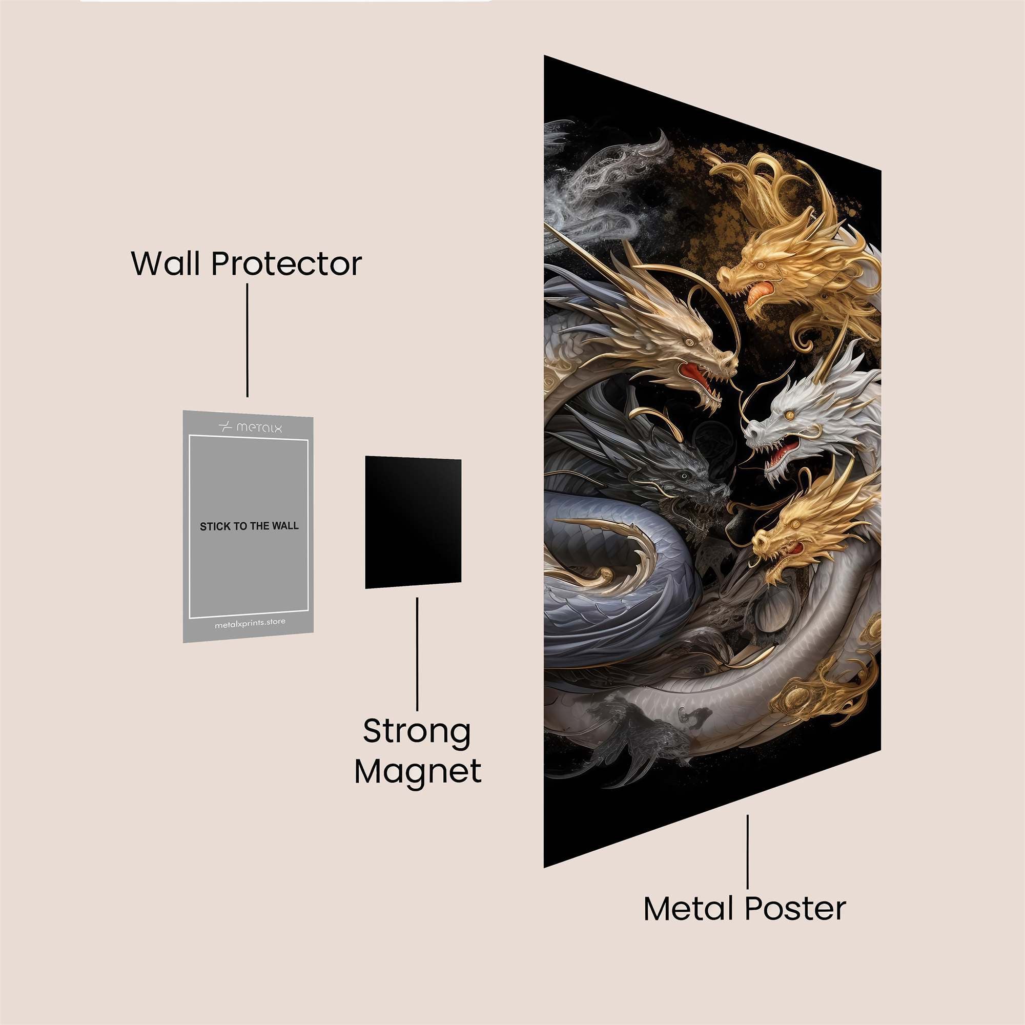 Dragons Entwined Safe Wall Magnetic / M