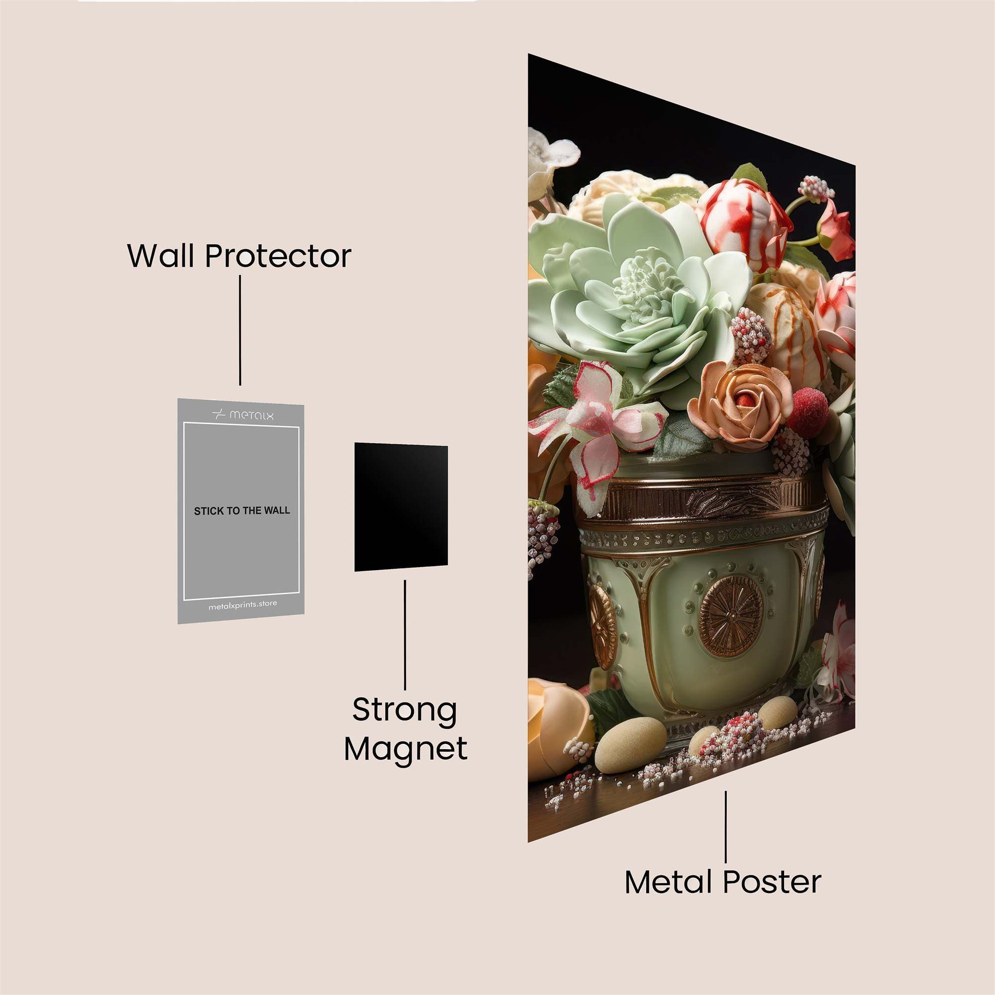 Floral Elegance Safe Wall Magnetic / M