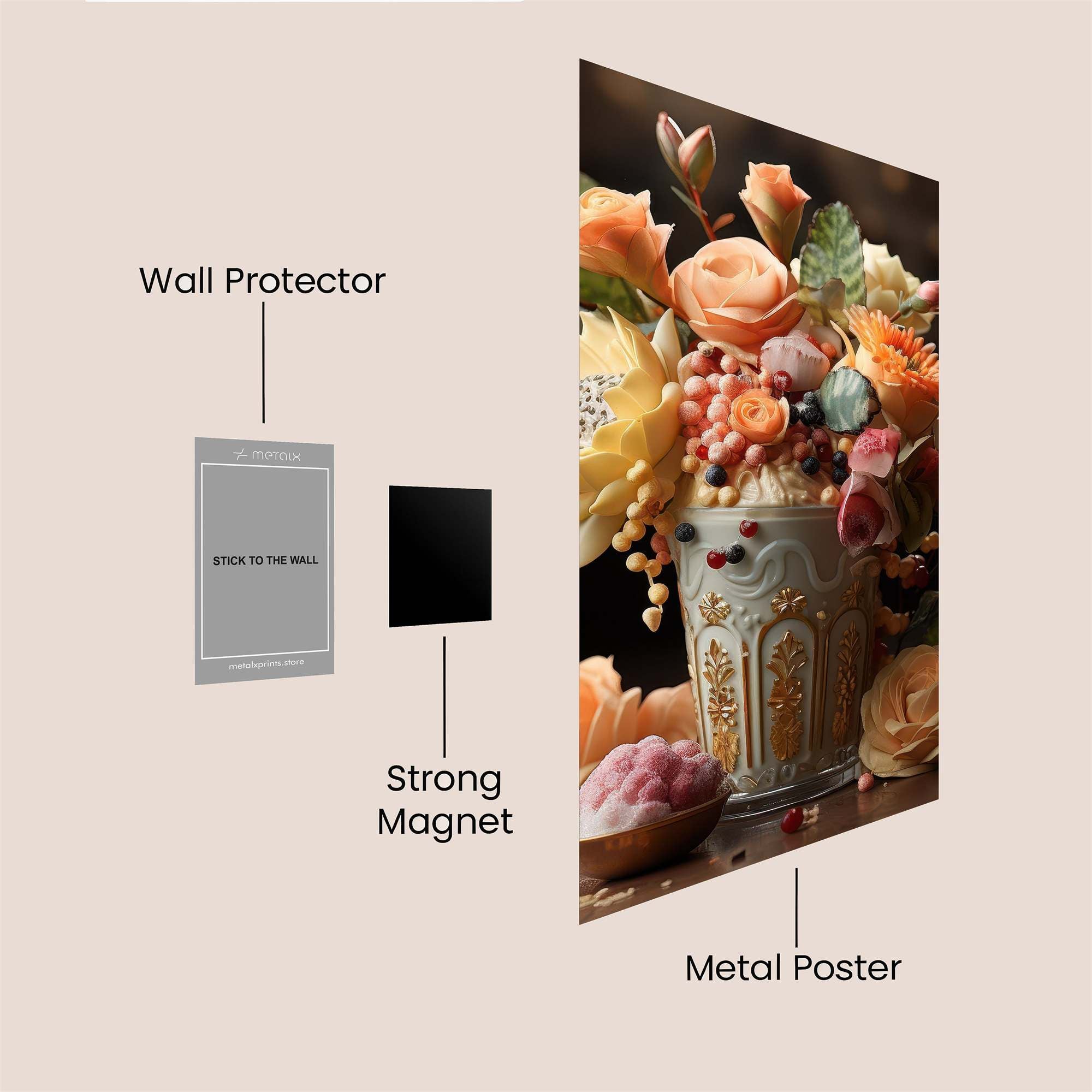 Floral Elegance Safe Wall Magnetic / M